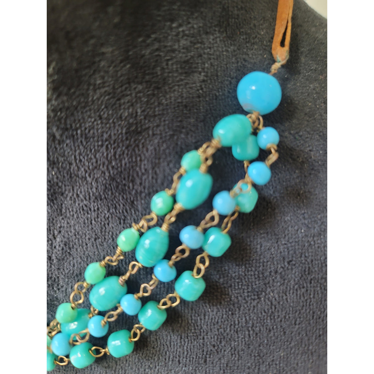 Women's Turquoise Beaded Statement Necklace With Lobster Clasp Closure