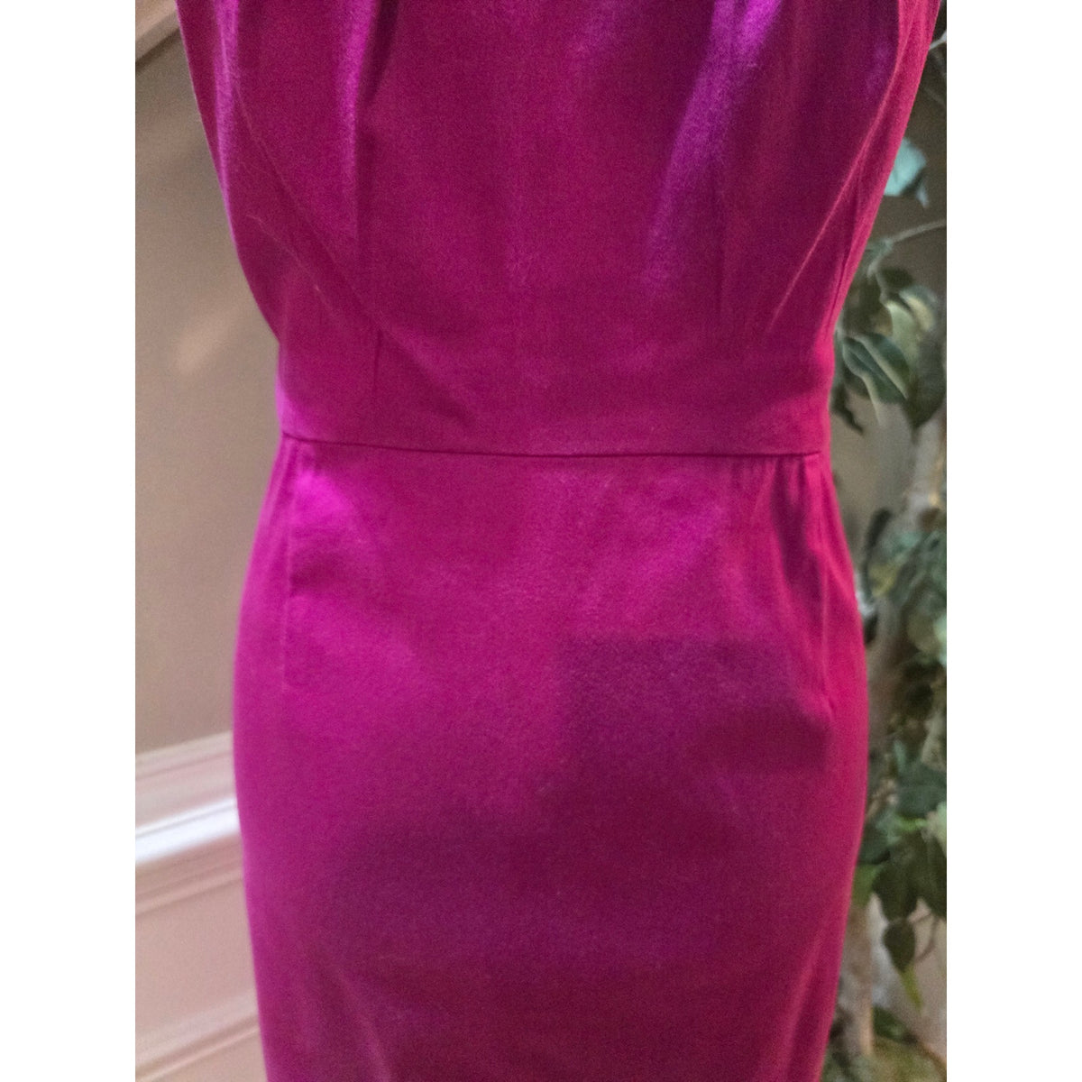 Mossimo Cocktail Pencil Dress Womens SZ 16 Magenta Pink Pleated Scoop Neck Lined