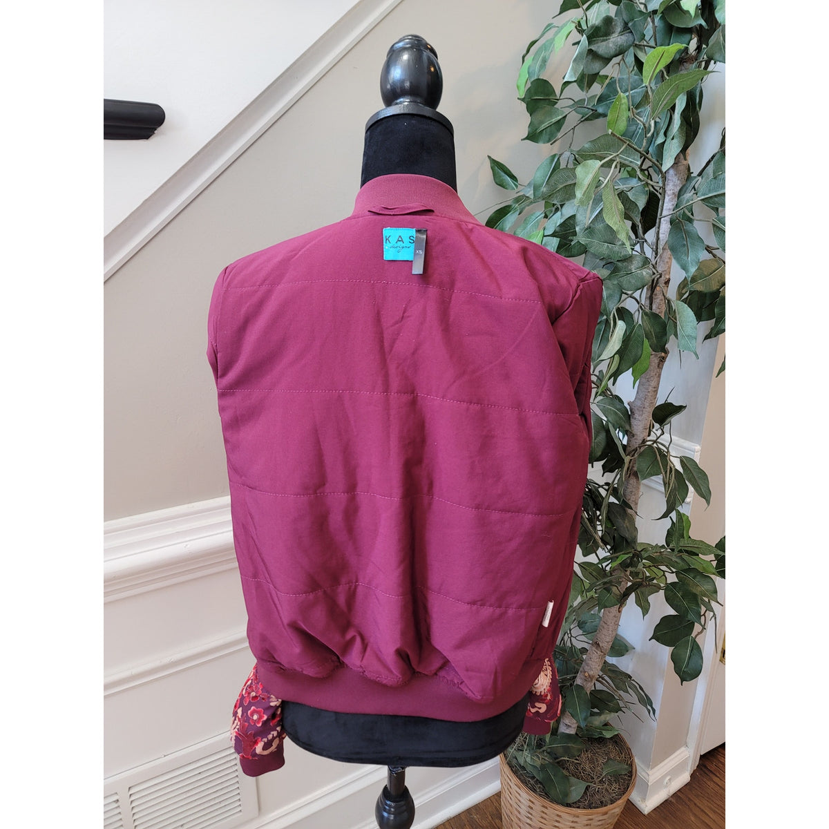 Kas Bomber Jacket Women's Size XS Multicolor Paisley Long Sleeve Full Zipper