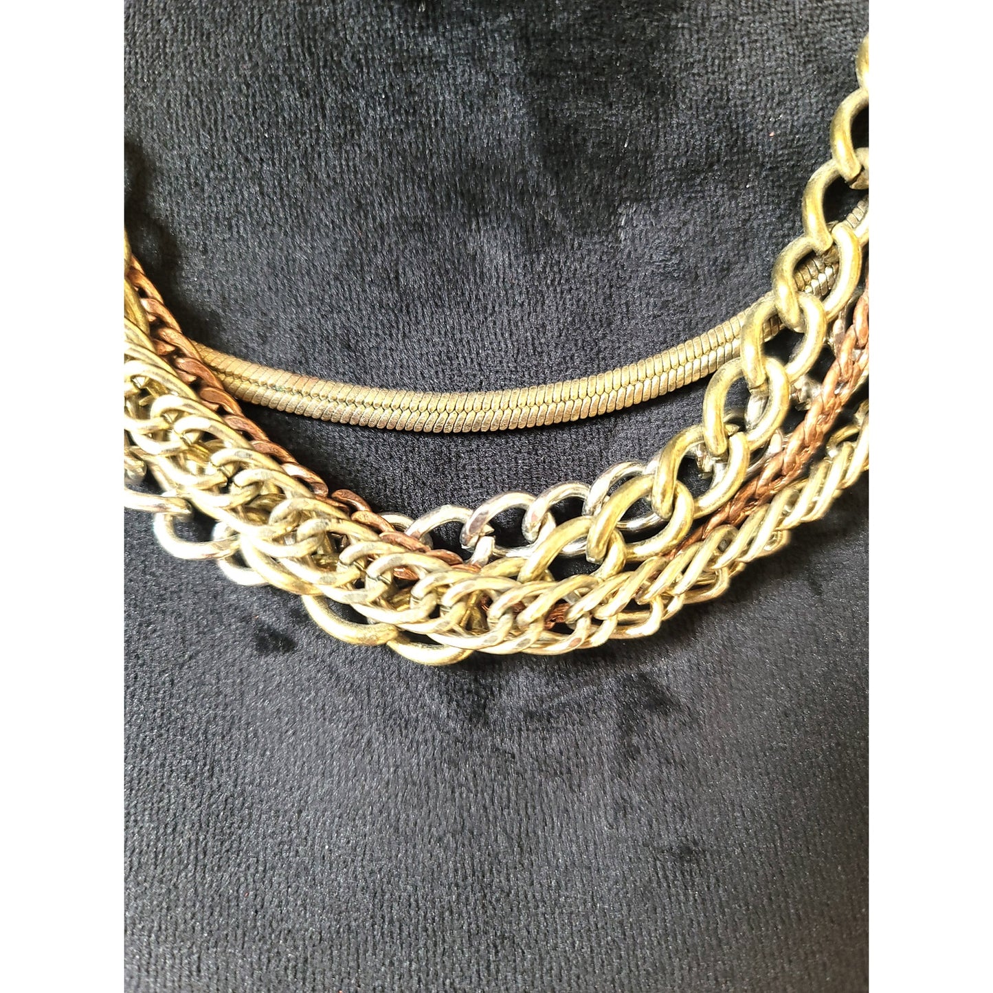 Women's Gold Multi Layer Chunky Chain Statement Necklace Lobster Clasp Bold