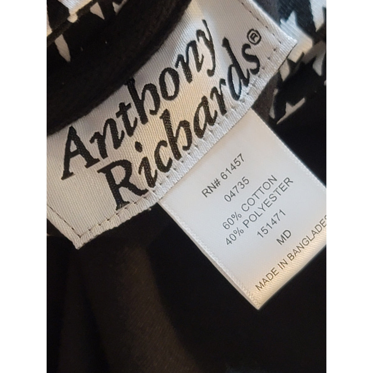 Anthony Richards tracksuit Set Womens Medium Black/White Houndstooth Full Zipper