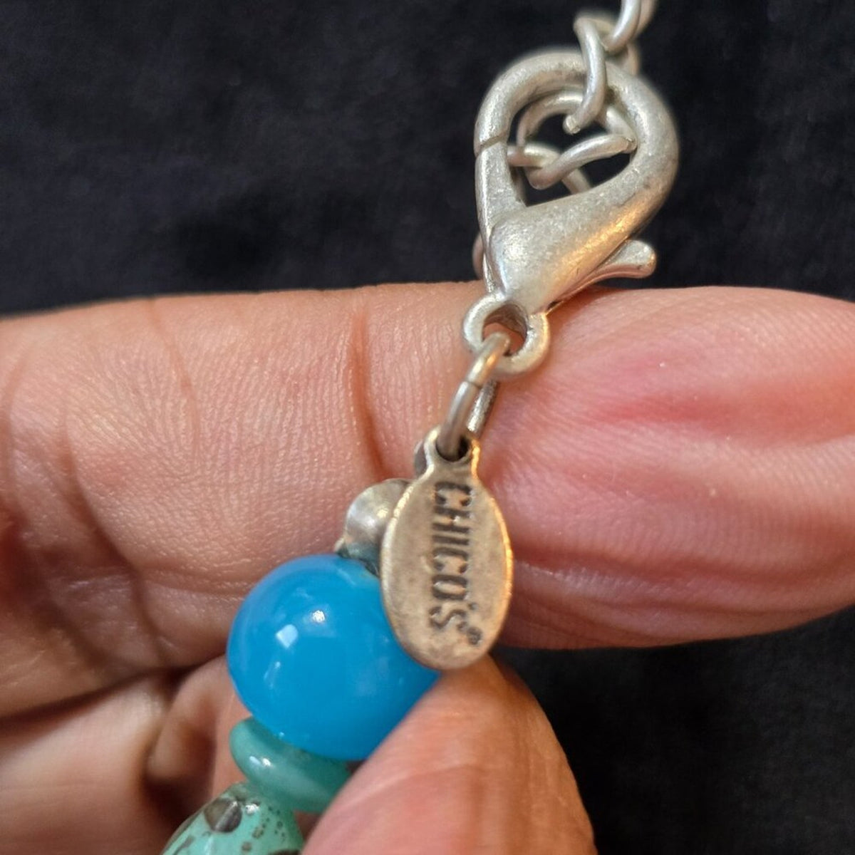 Womens Green Turquoise Pendant Multicolor Beaded Necklace with Lobster Clasp