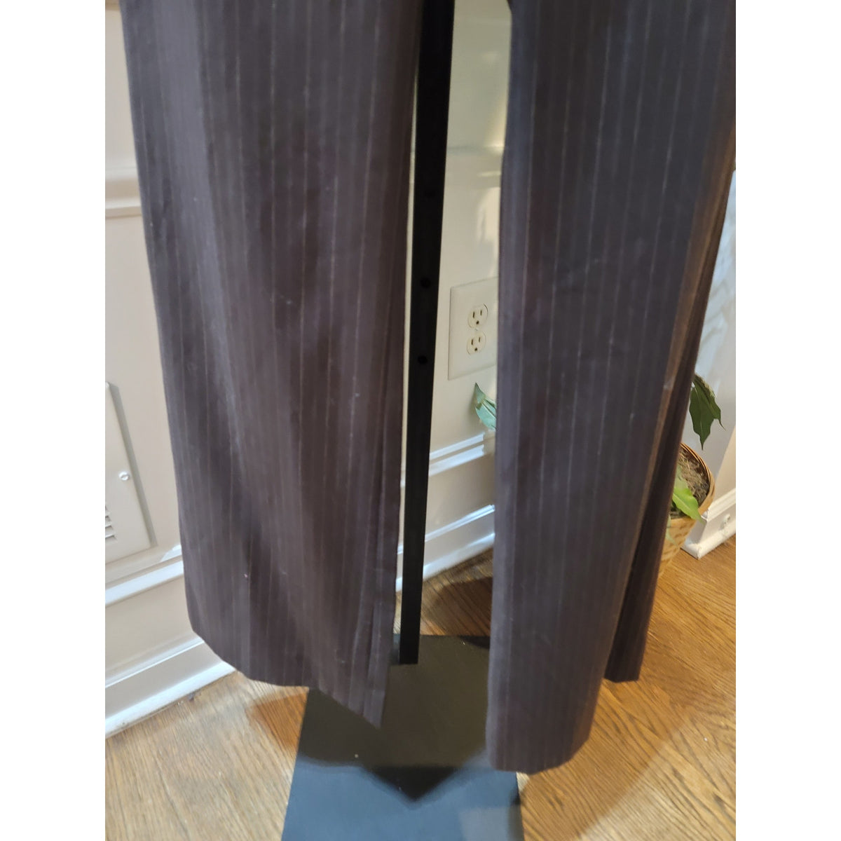 Anne Klein Pant Suit Women SZ 6 Brown Pinstripe Single Button Blazer Welt Pocket