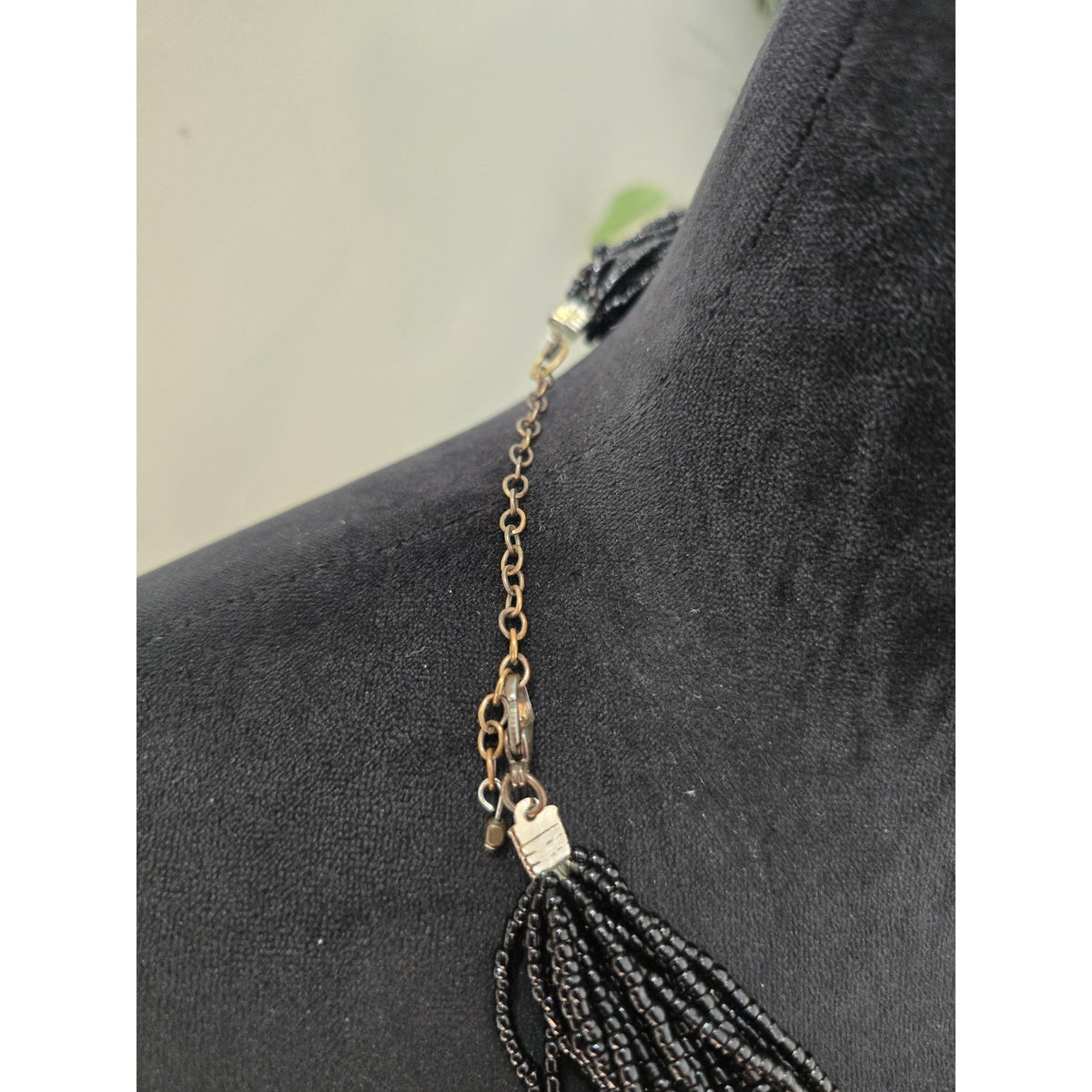Black & Bronze Multi Strand Beaded Layered Statement Necklace
