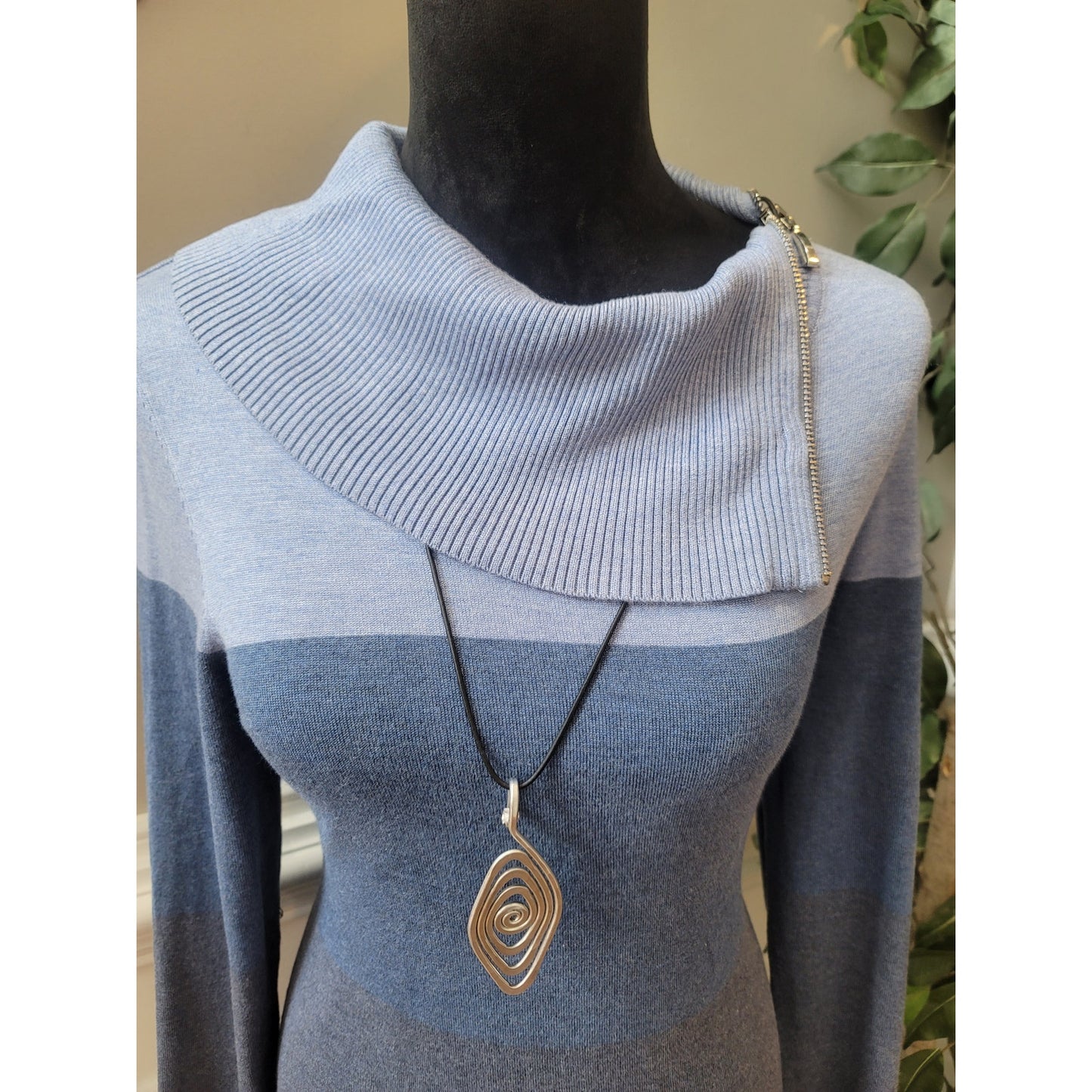 INC International Concepts Sweater Women's Size Petite Large Blue Tunic