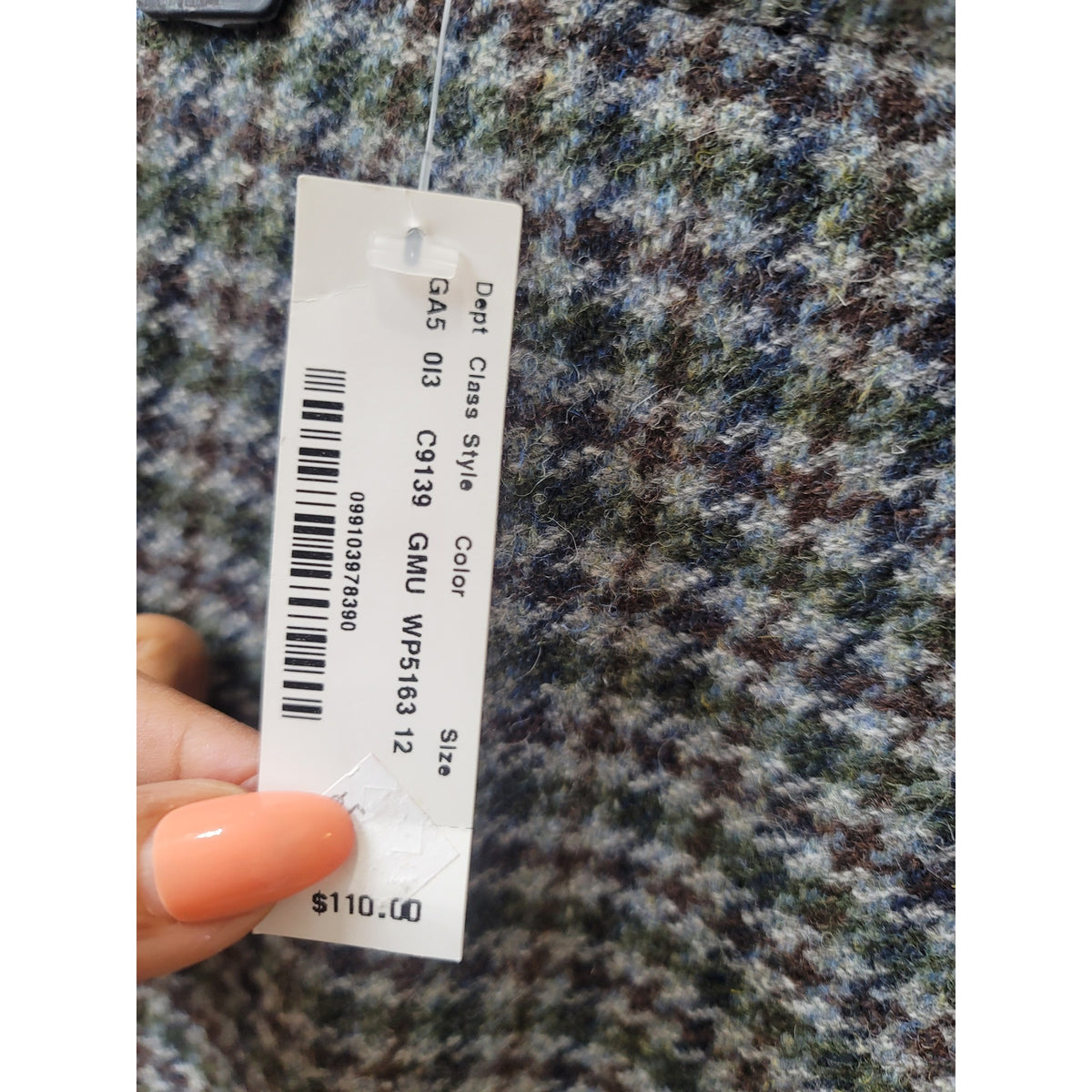 J.Crew Mini Skirt Women's Size 12 Multicolor Houndstooth Sides Slit Back Zipper
