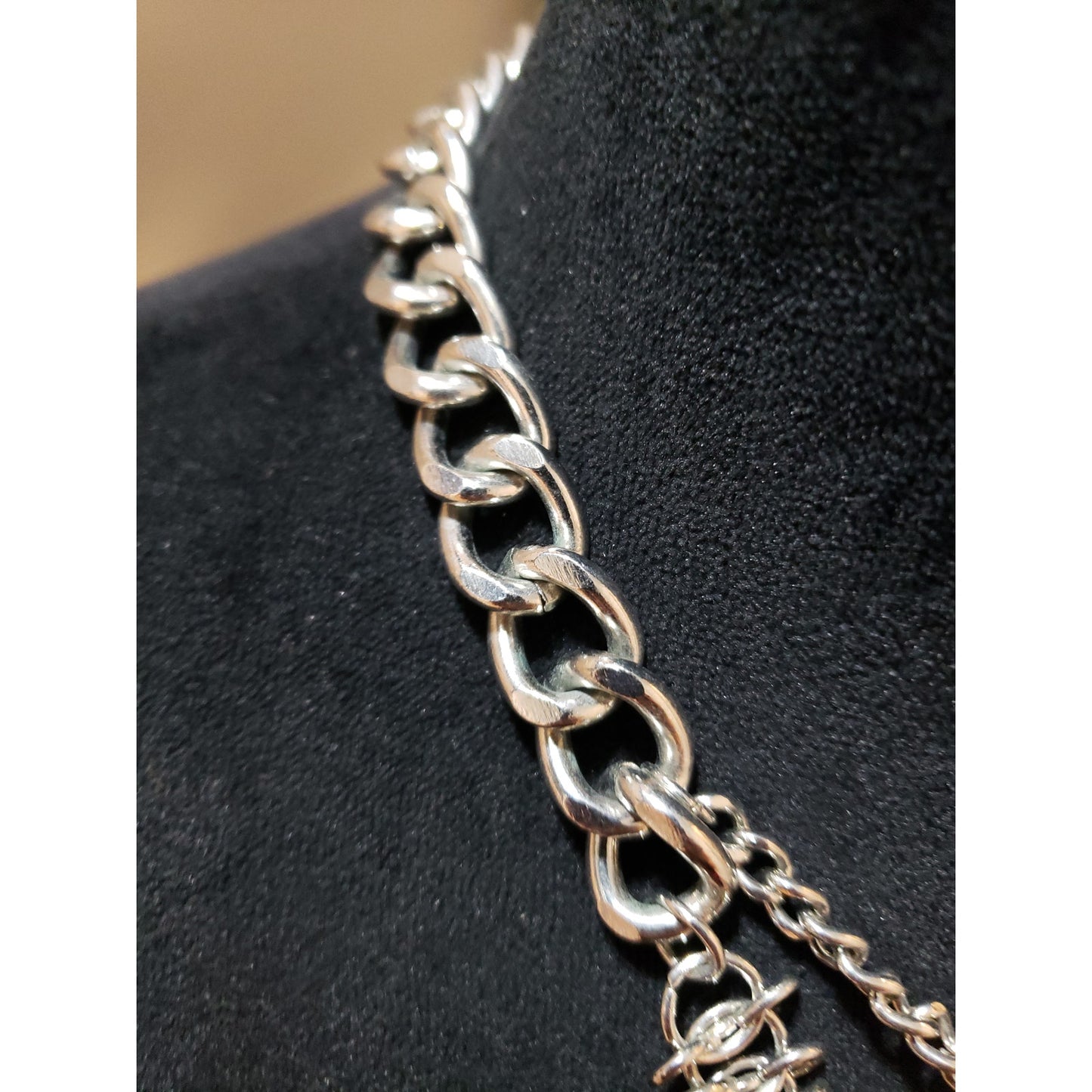 Womens Fashion Ethnic Chunky Crystals Sweater Chain Tassel Statement Necklace