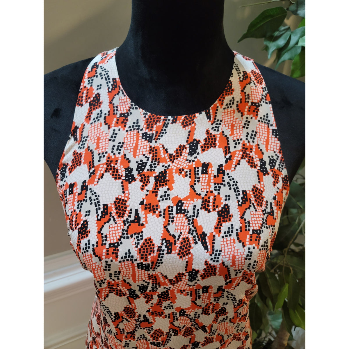 Joie Blouse Top Women's Small Multicolor Snake print Sleeveless Back Zipper