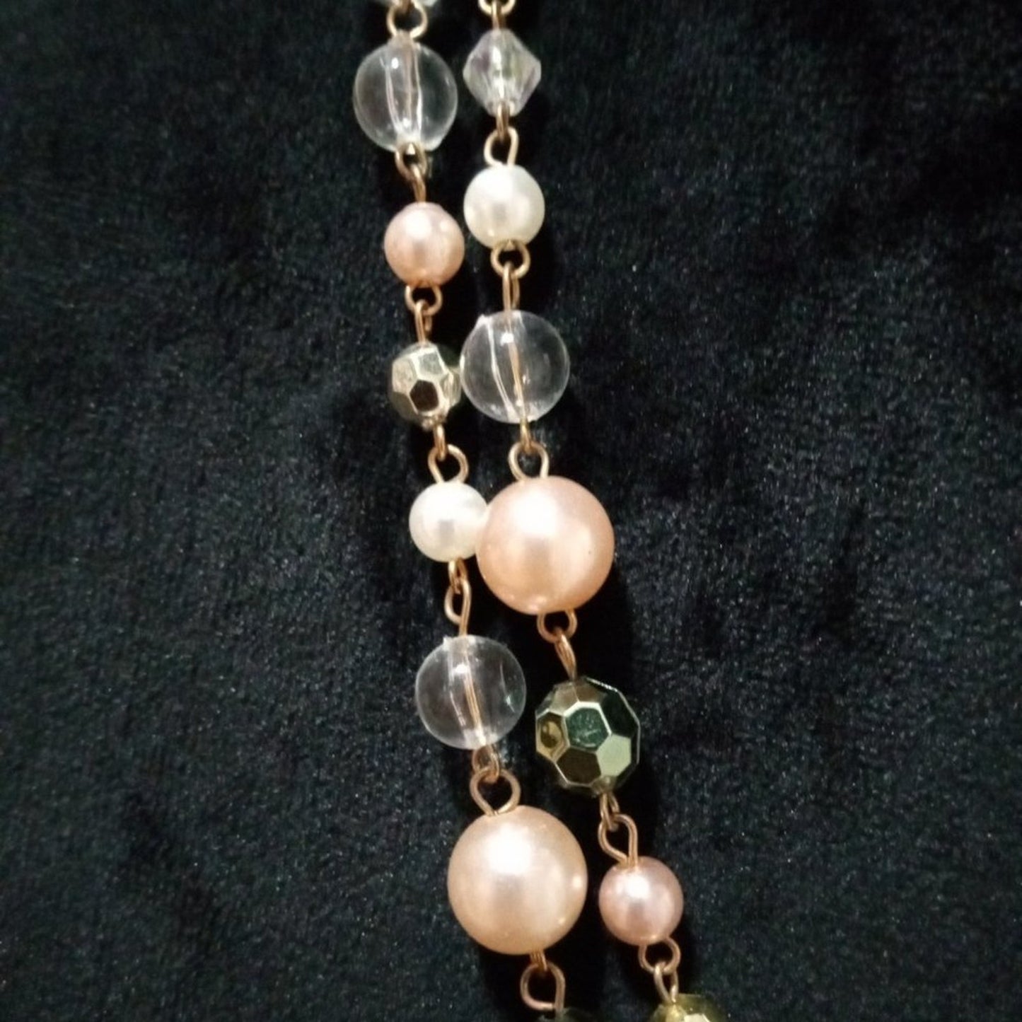 Womens Fashion Chunky Double Strand Multicolor Beaded Necklace w/ Lobster Clasp