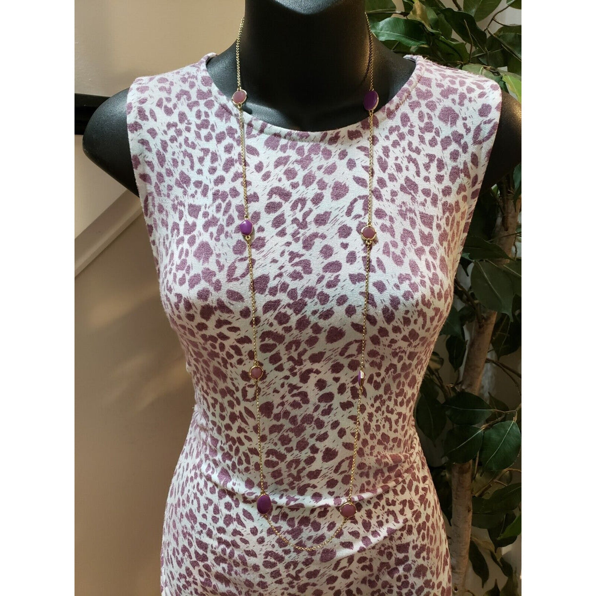 Blue Blush Women's Purple Round Neck Sleeveless Bodycon Knee Length Dress Small