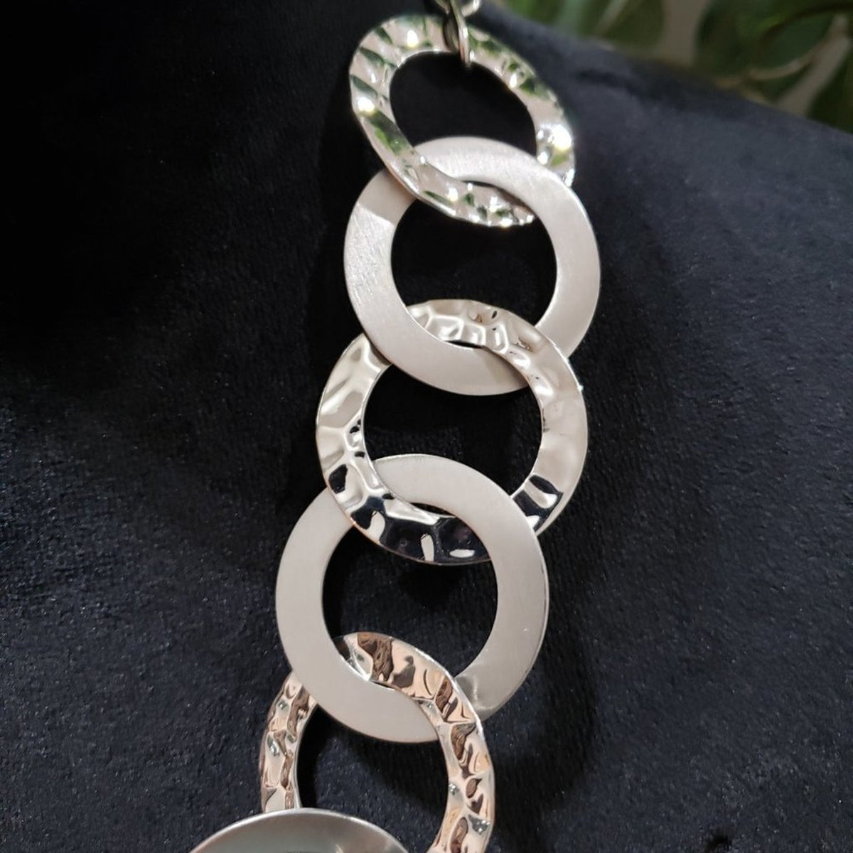 Women Fashion Multi Circle Link Collar Necklace w/ Lobster Clasp