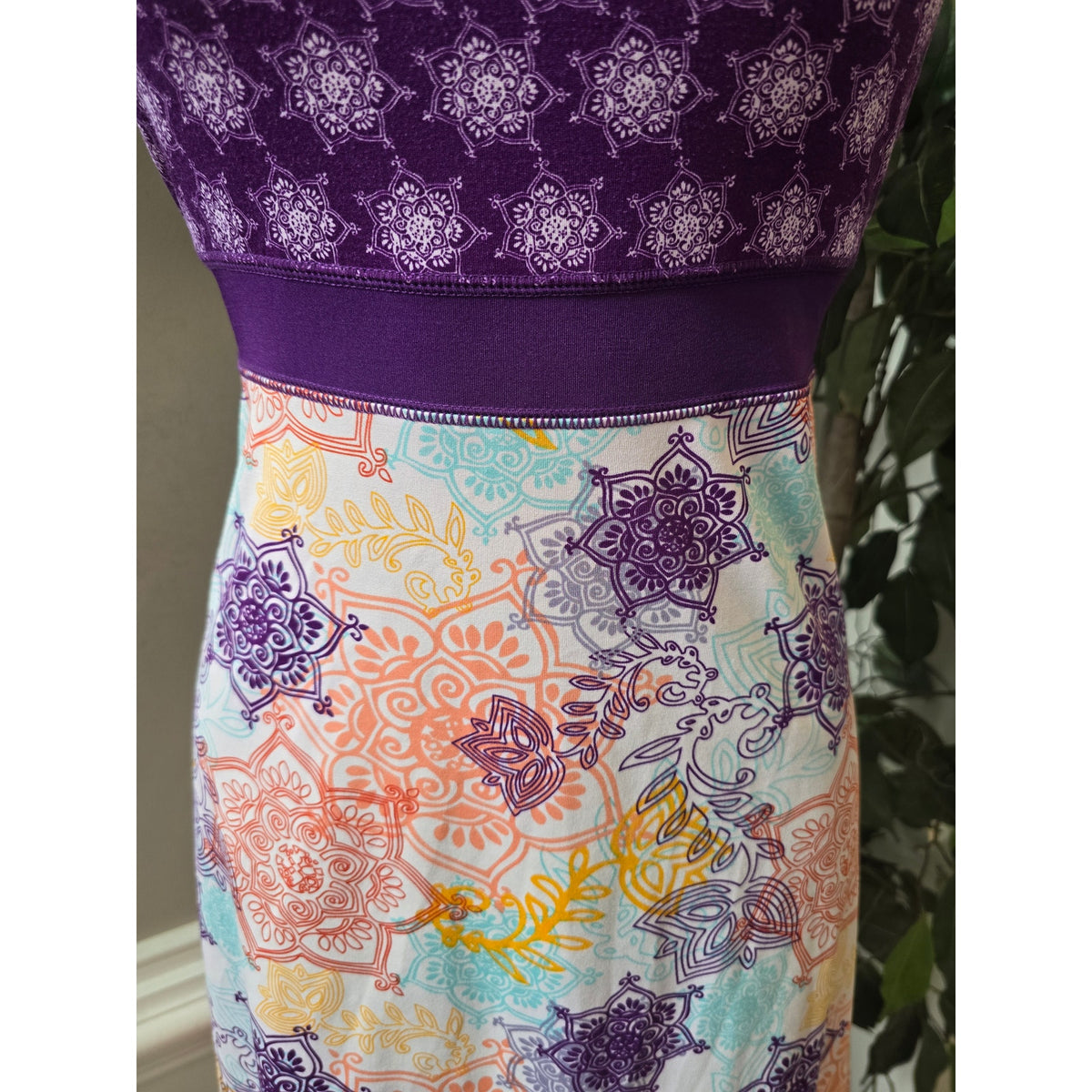 Lola A-Line Dress Womens SZ XS Multicolor floral Criss-Cross Straps Empire Waist