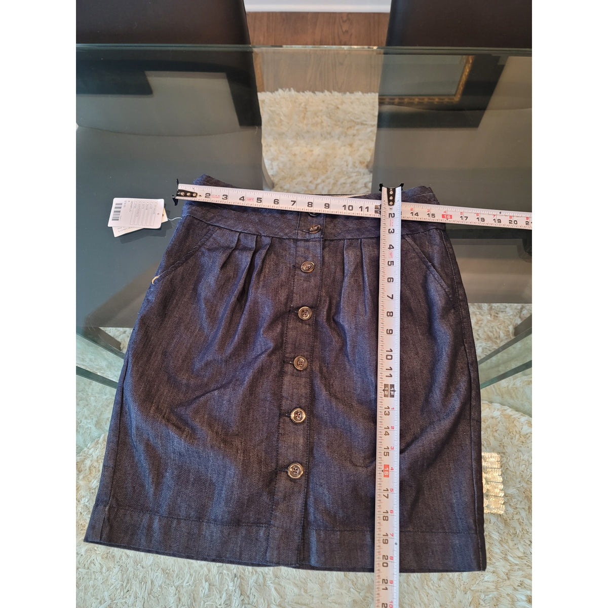 Pilcro & The Letterpress No 08 Mini Skirt Women's Size 8 Blue Denim Pleated