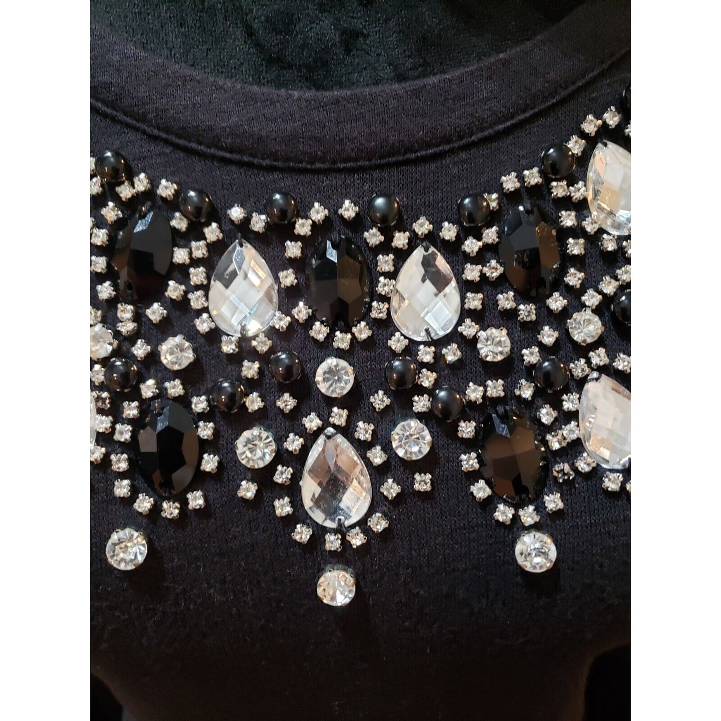 I.N.C. International Concepts Black Rhinestone Cold Shoulder Sweater Small