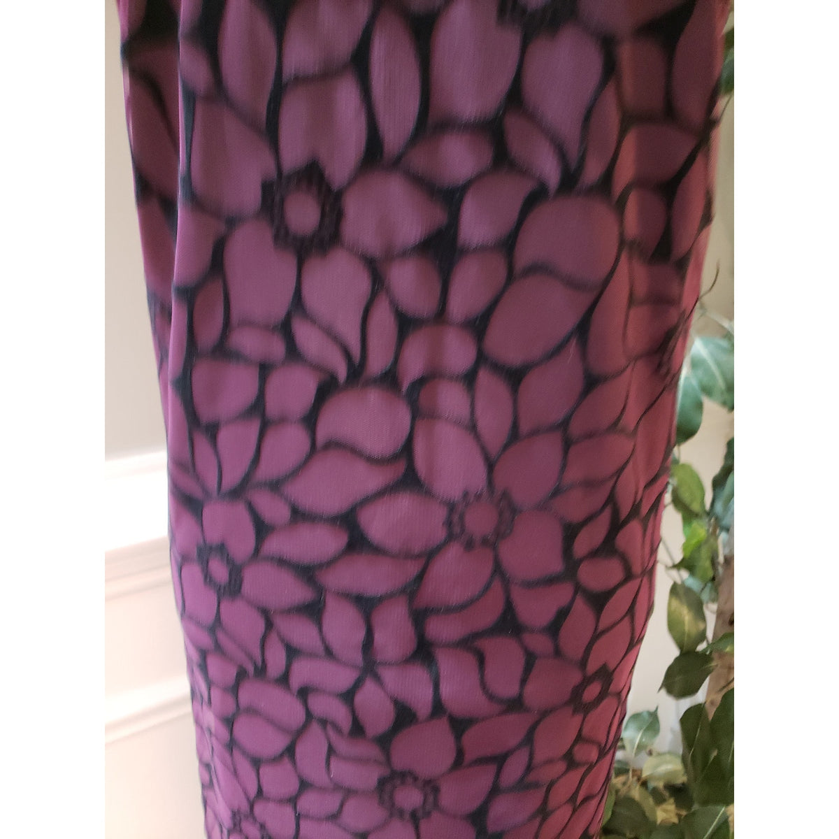 Signature by Robbie Bee Sheath Dress Women's 18W Black & Purple Floral Beaded