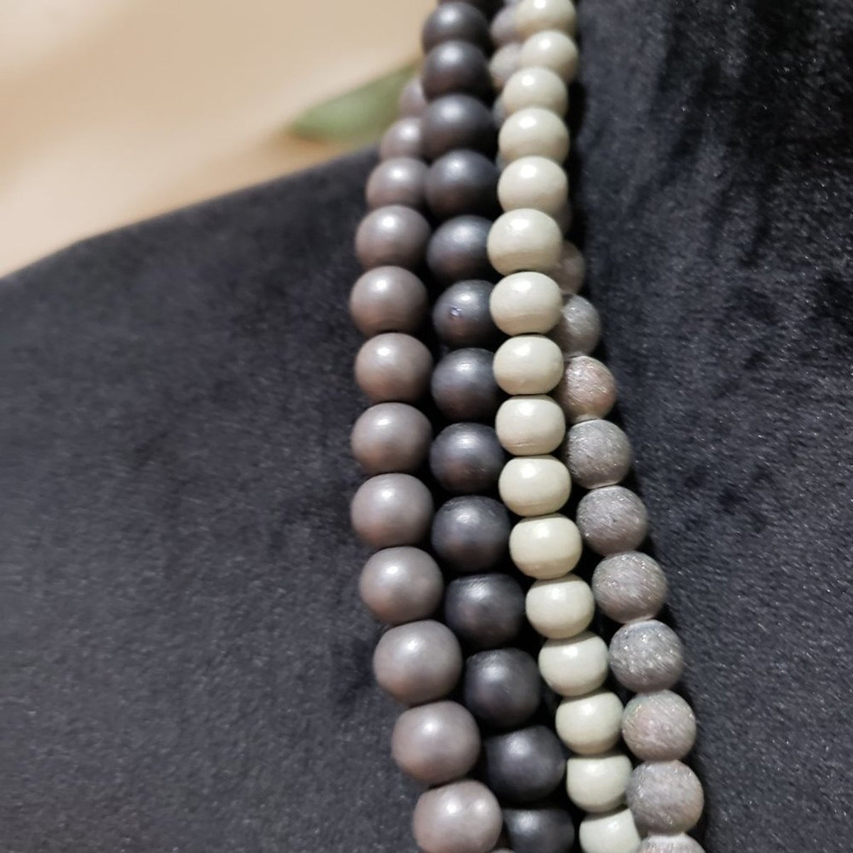 Womens Fashion Bone Beads Hand Made Multi Strand Necklace with Lobster Clasp