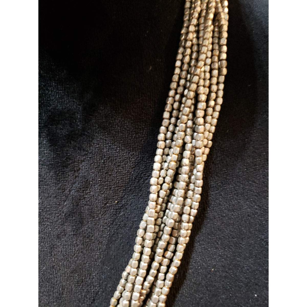 Womens Fashion Multi Strand Faceted Nuggets Beads Statement Necklace Jewelry