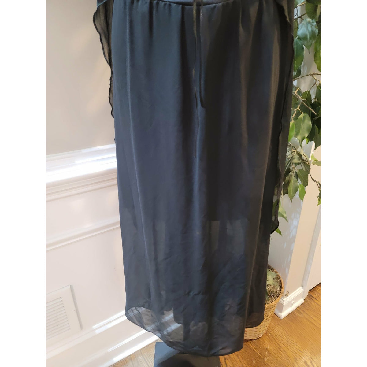 Gothic-Style Costume Dress Women's Large Black Cold Shoulder Trumpet Sleeves