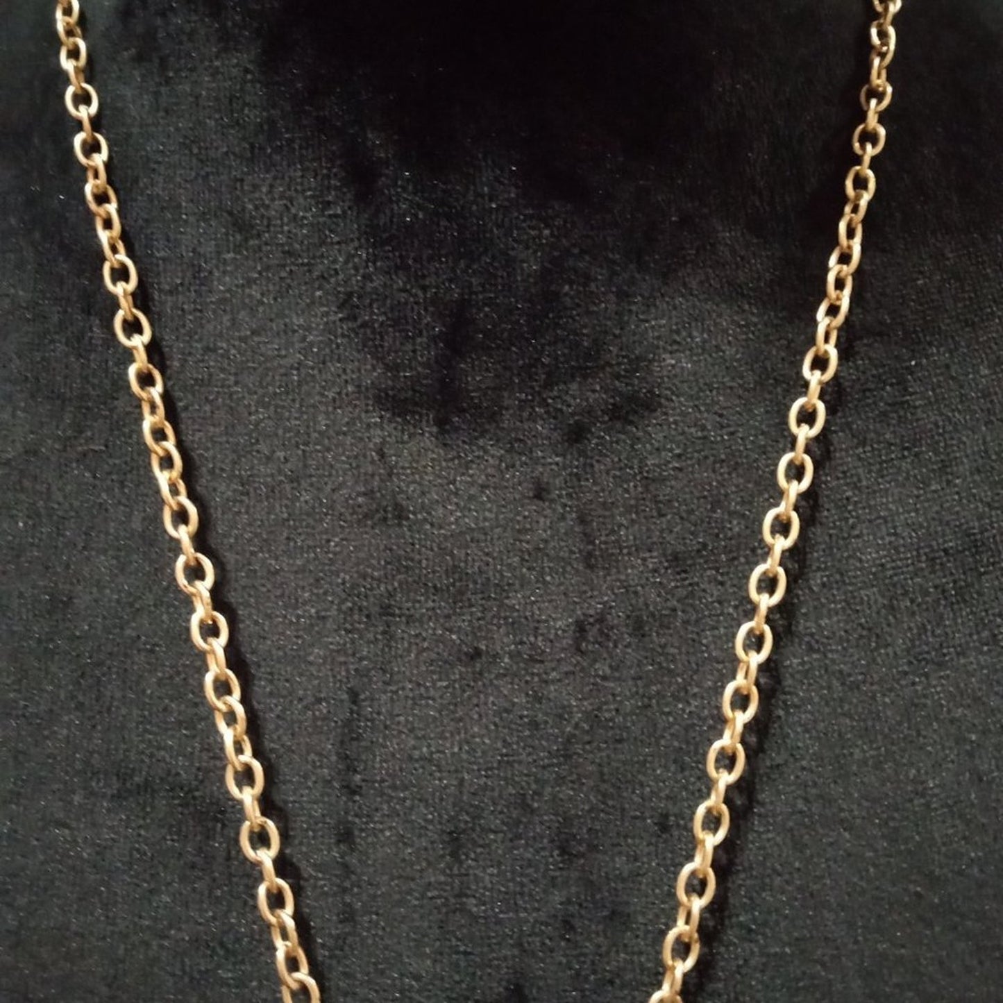 Womens Fashion Boho Style Chunky Gold Tone Carved Floral Pendant Long Necklace
