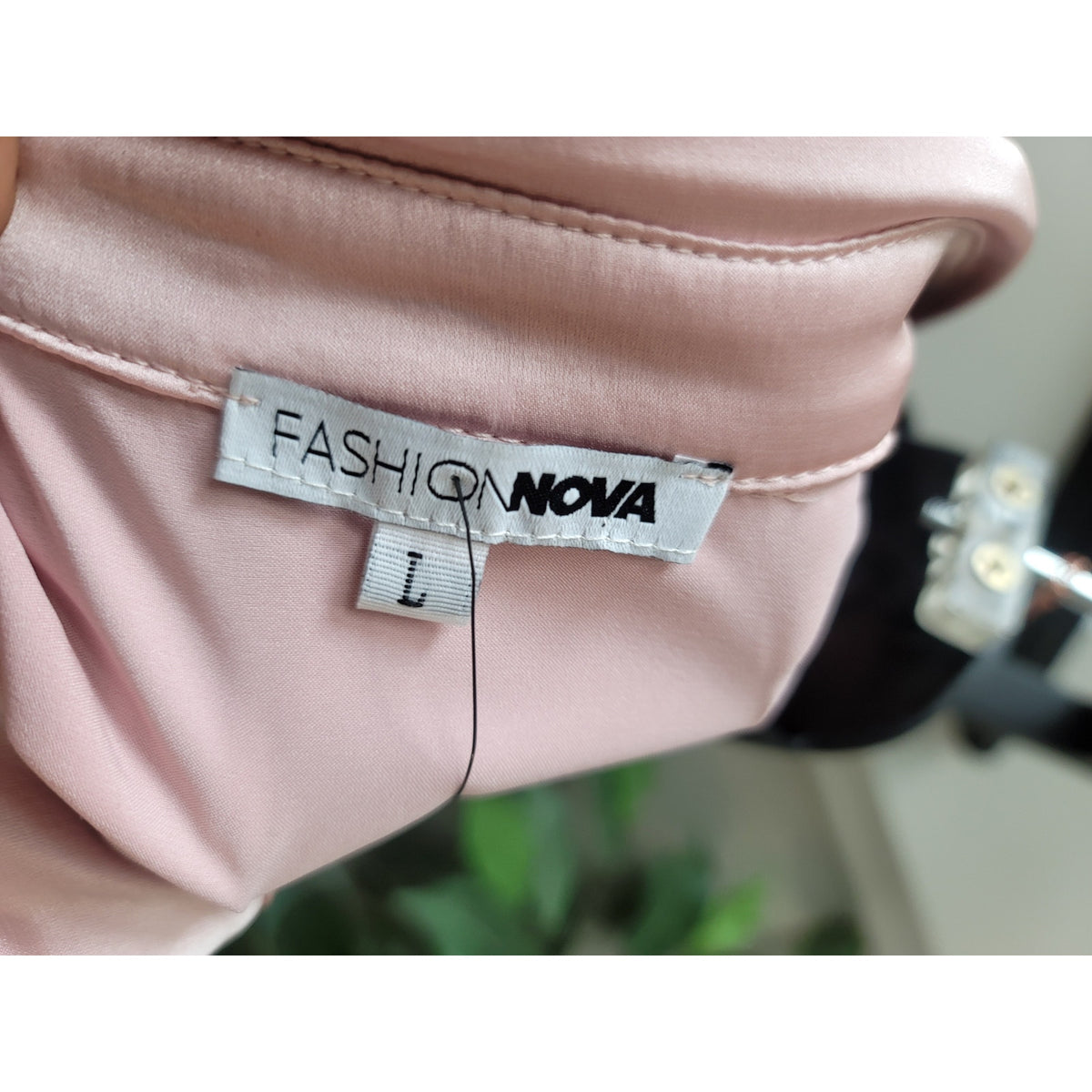 Fashion Nova Shirt Dress Women's Size Large Pink Polyester Long Sleeves