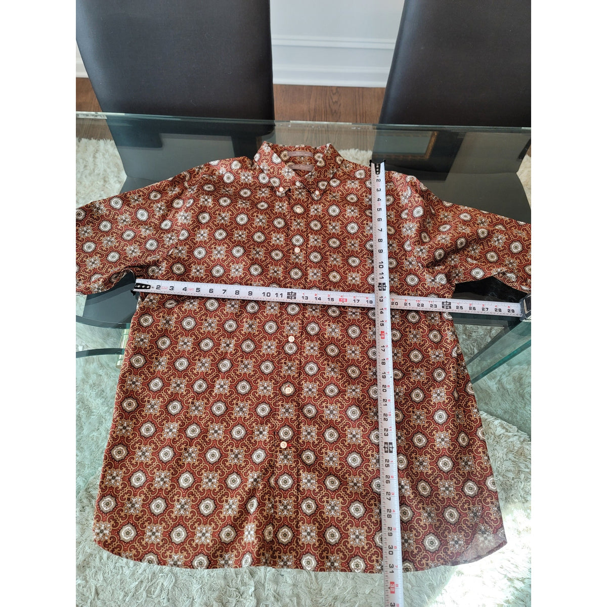 Daniel Cremieux Graphic-Print Shirt Men's Size X-Large Brown 100% Cotton
