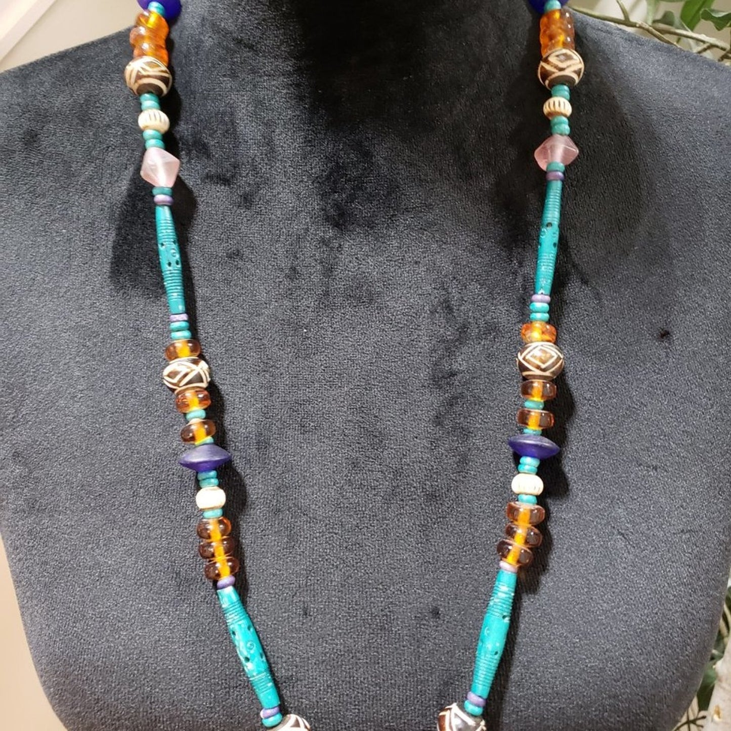Womens Multi Stone & Turquoise Single Stand Fashion Jewellery Necklace