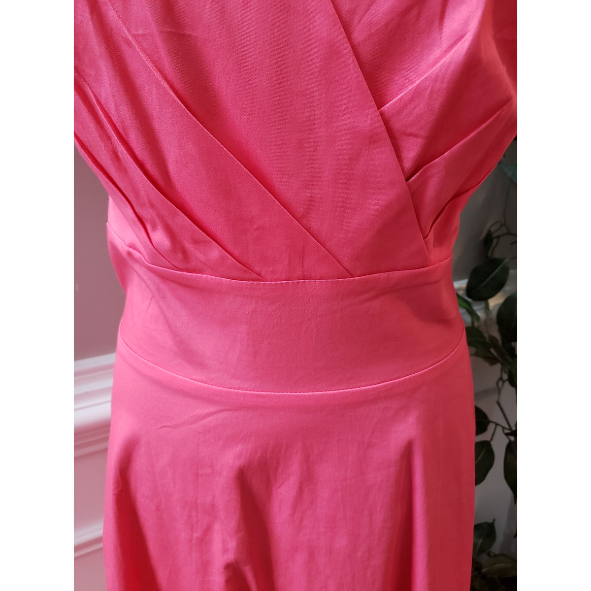 Bbonlinedress Maxi Dress Women's Size 3XL Pink Pleated Back Zip Sweetheart Neck