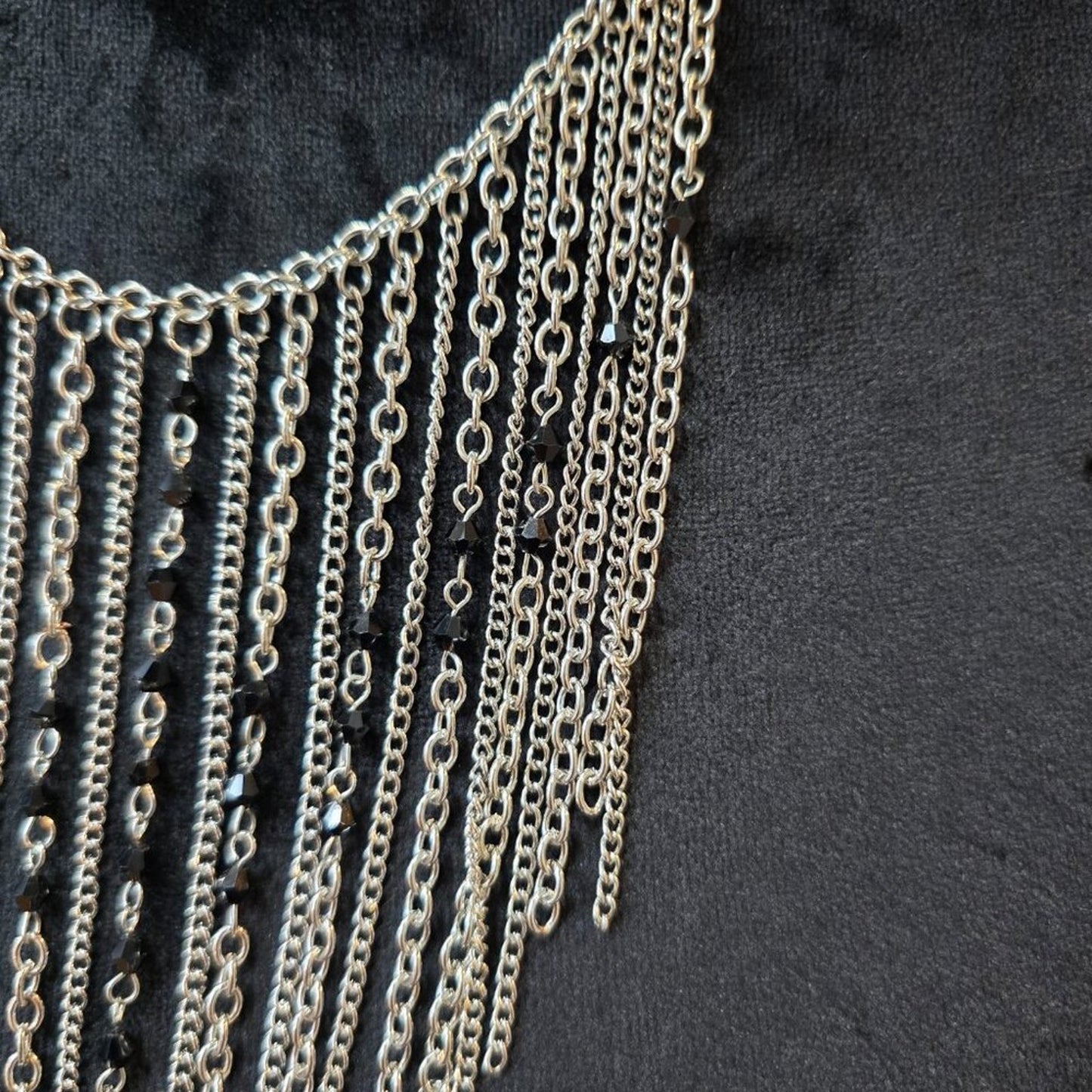 Women Fashion Silver Tone Fringe Chain Necklace Jewelry with Lobster Clasp
