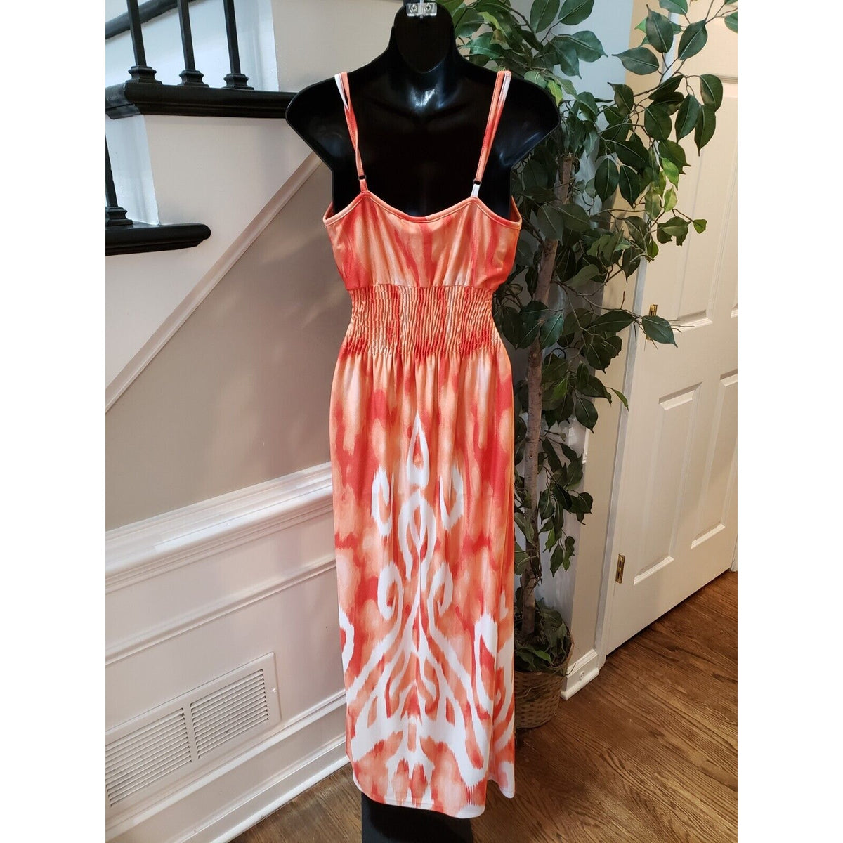 Dots Women's Multicolor Polyester Sweetheart Neck Sleeveless Long Maxi Dress S