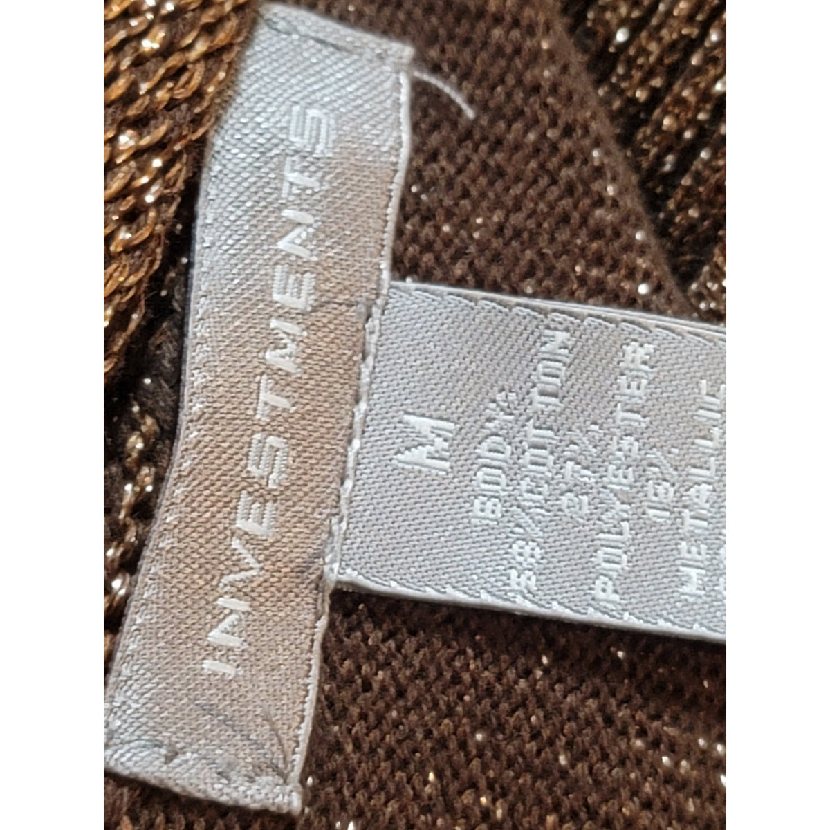 Investment 2 Pc Cardigan Sweater Women Medium Brown Ribbed Back Zipper Mock Neck