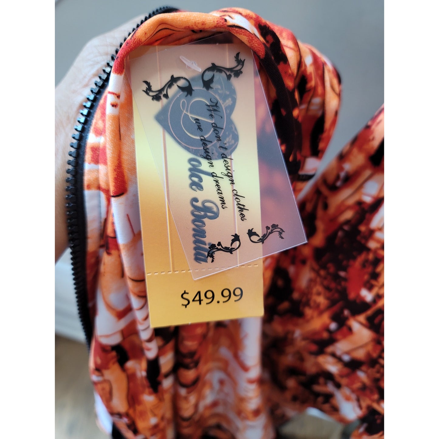 Dolce Bonita Activewear Three Piece Set Women Medium Orange Black Tracksuit