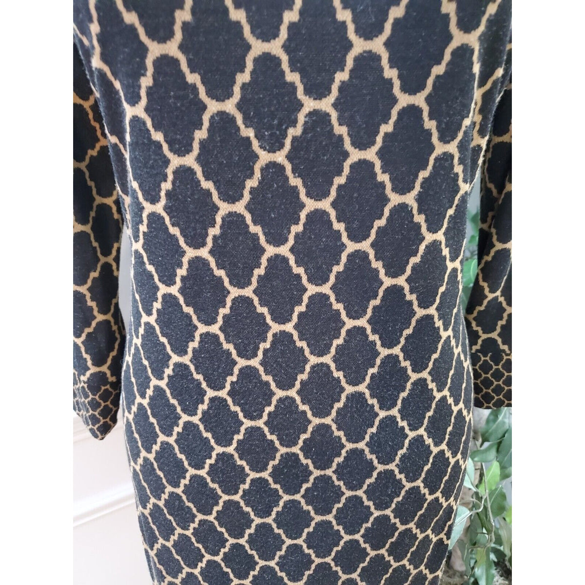 Ronni Nicole Women's Black Polyester Round Neck Long Sleeve Knee Length Dress 12