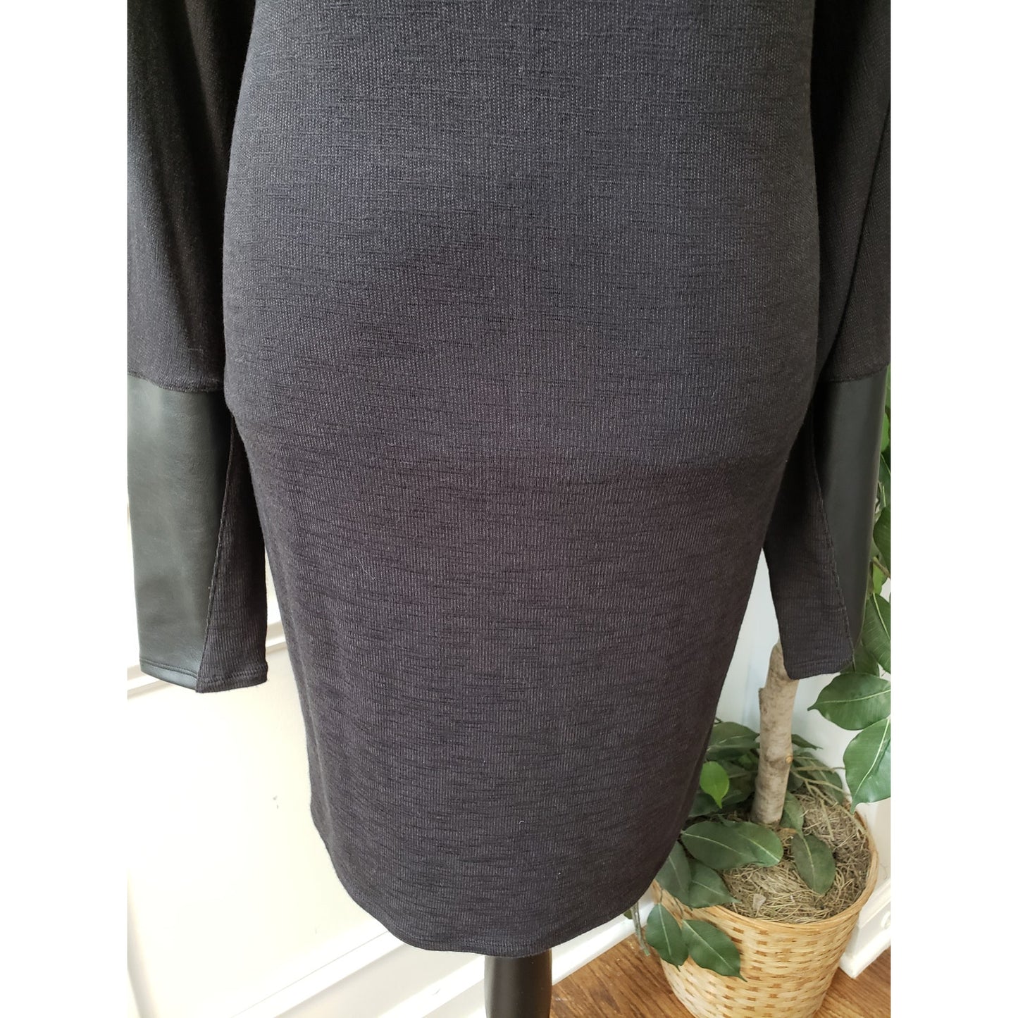 Express Sweater Dress Womens Small Black Stretch Long Sleeve Turtleneck Pullover