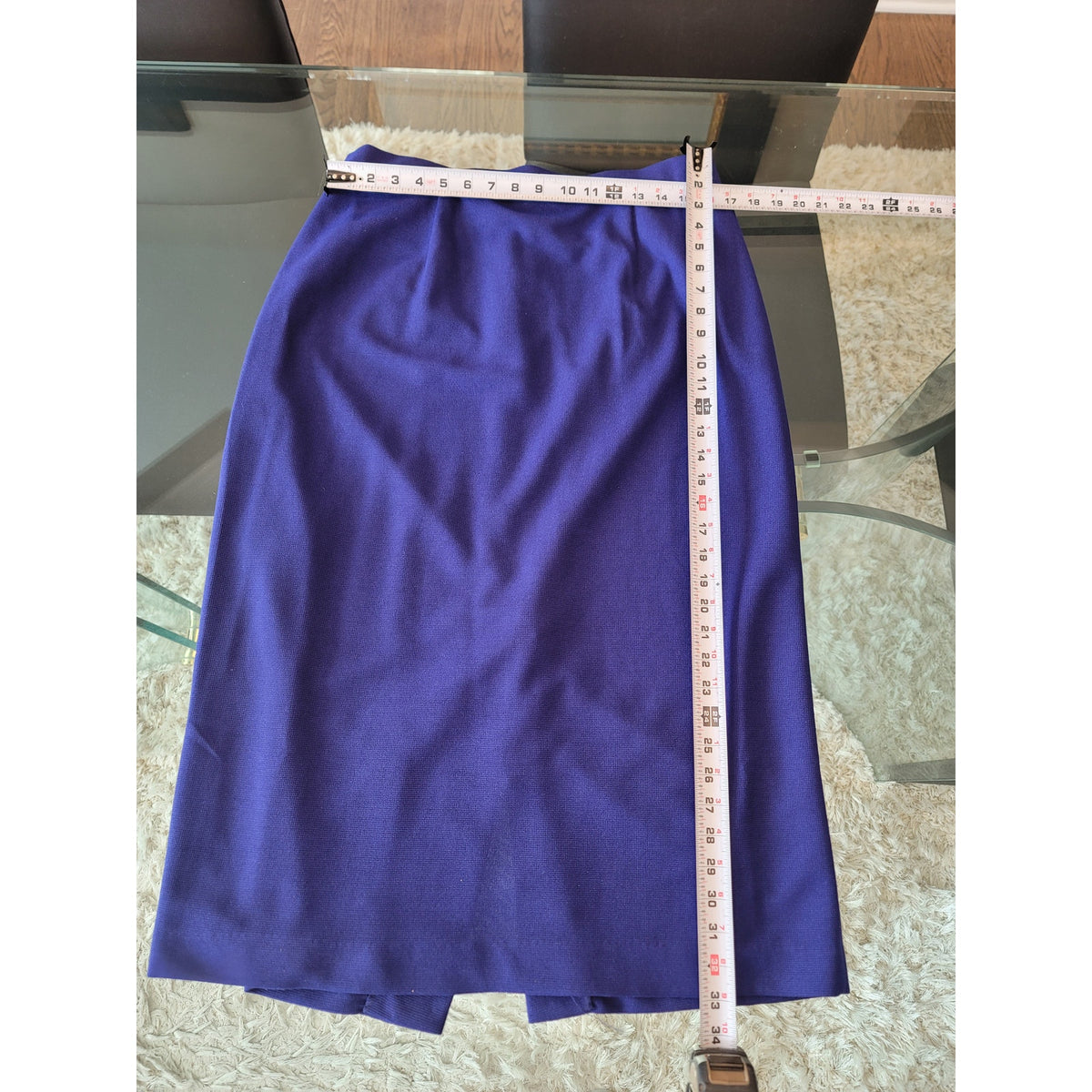 Bmj Studio Skirt Suit Women's Size 18 Blue Rhinestone Fully Lined Back Slit