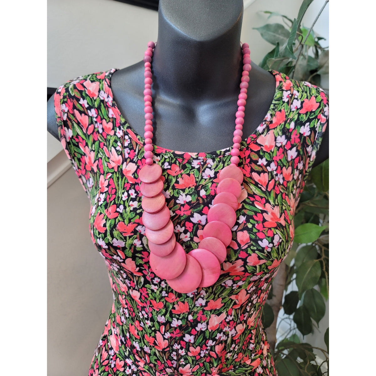 Terra & Sky Maxi Dress Women 1X Black Pink Stretch Floral Tie Waist Ruffle Hem