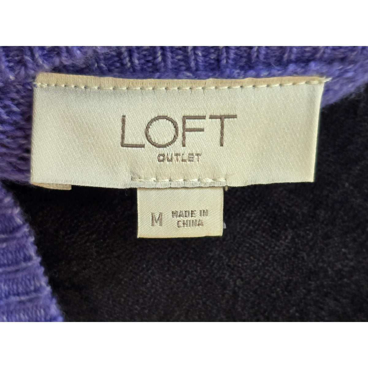 Loft Sweater Dress M Purple Ribbed Knit Crew Raglan Sleeve Pullover Casual Party