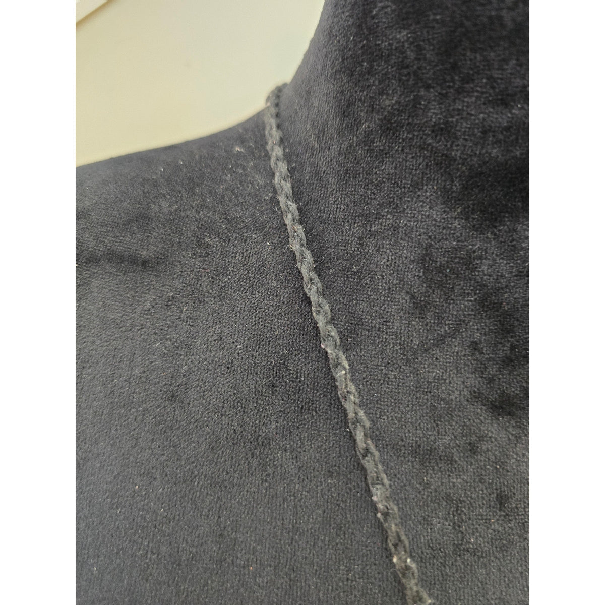 Long Black Cloth Cord Tan Stone Pendant Necklace Boho Style