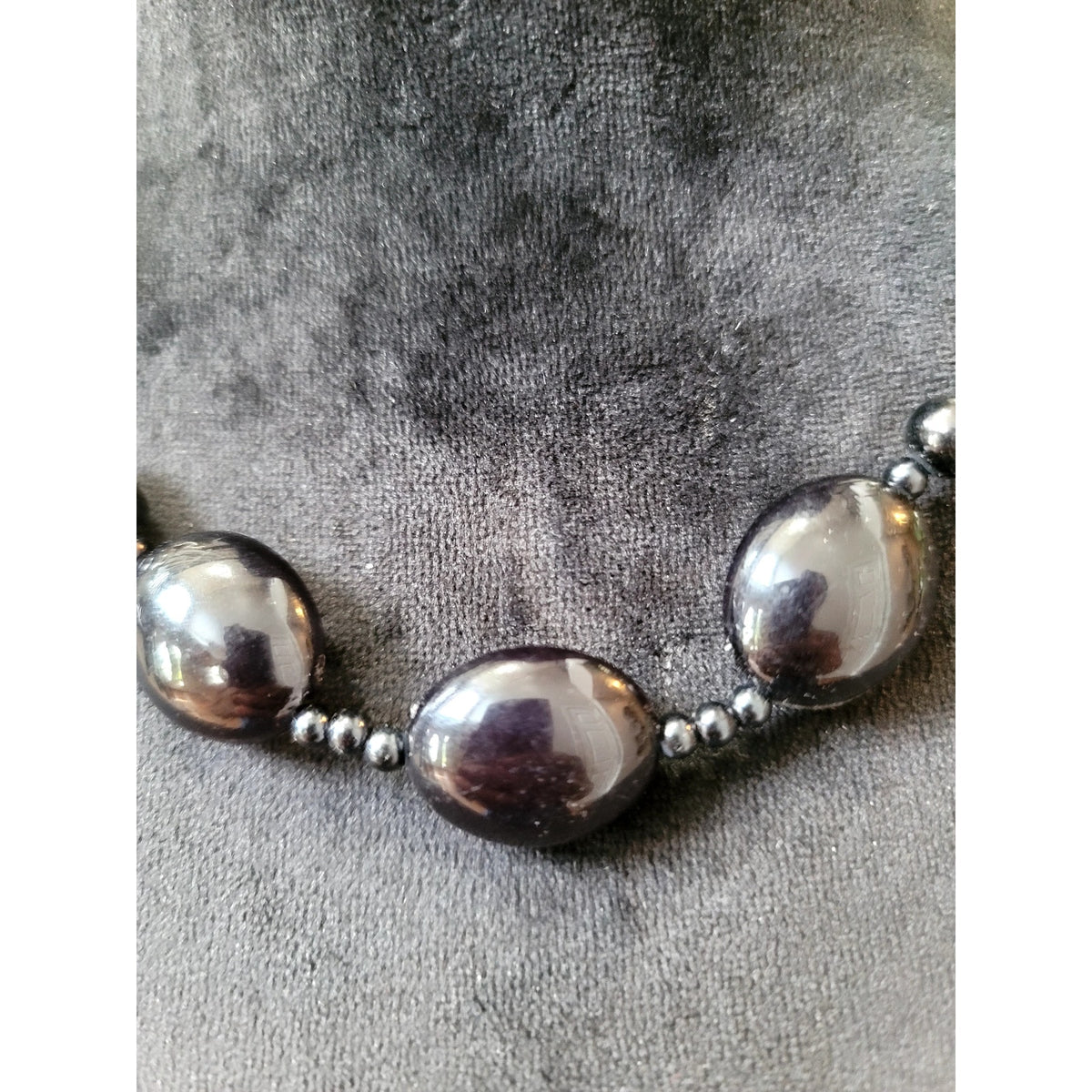 Yellow Black Beaded Silver Tone Statement Necklace Chunky Modern