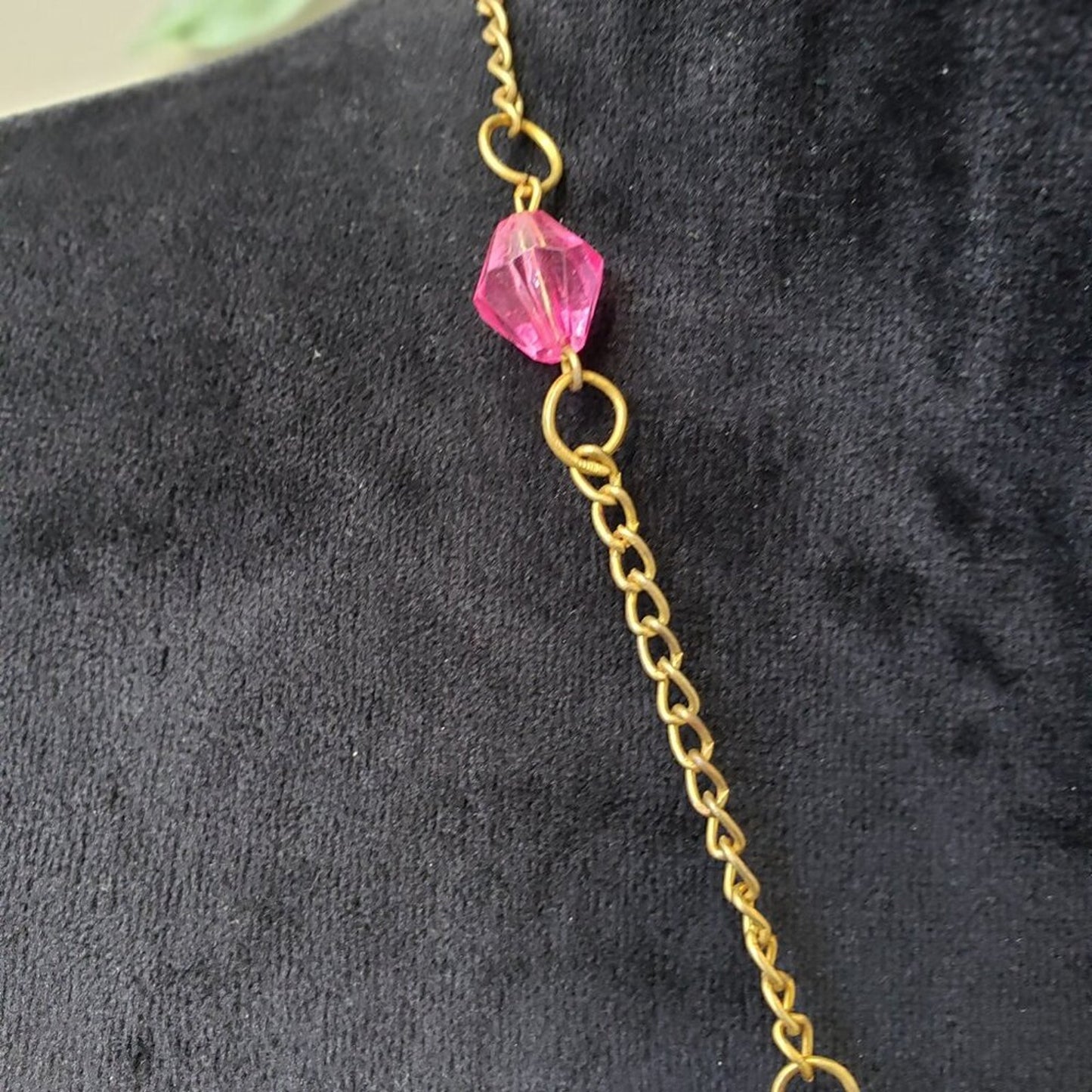 Women's Ivory & Pink Pearl Beaded Tassel Pendant Necklace with Lobster Clasp
