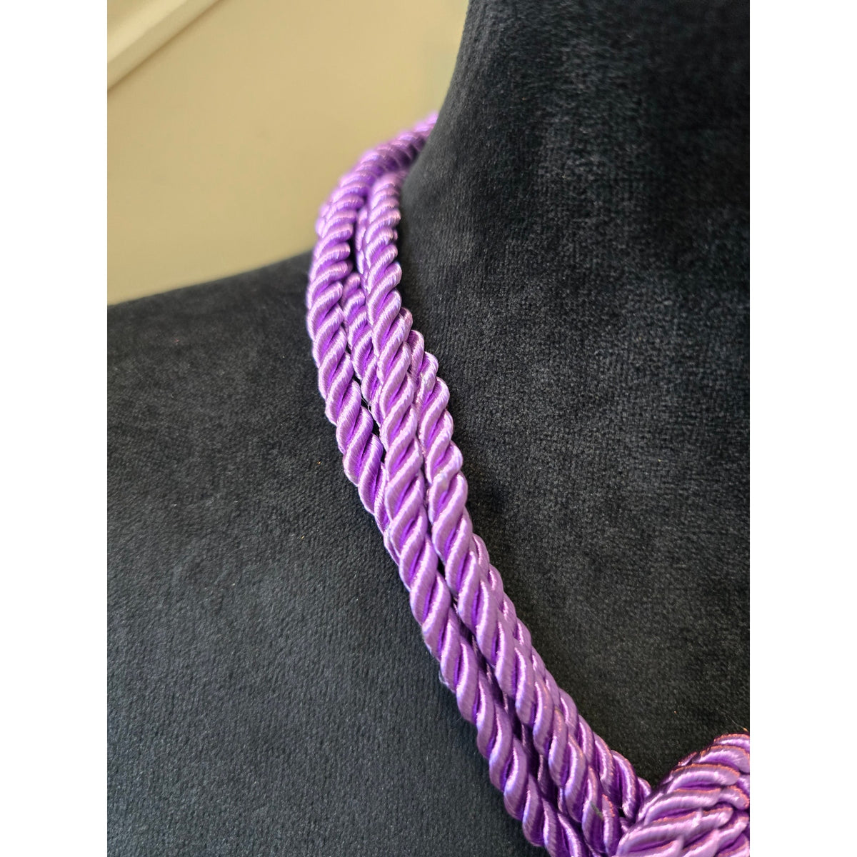 Women Purple Rope Knot Statement Necklace Chunky Handmade Fashion Jewelry