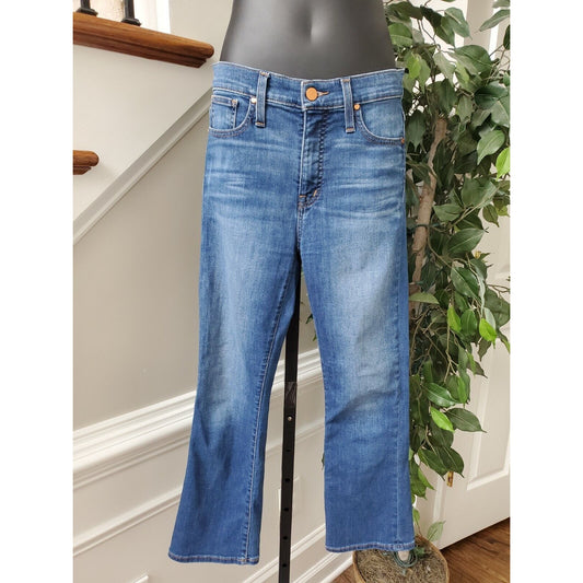 Calson Women's Blue Denim Cotton Casual Staight Jeans Capri Regular Size 6
