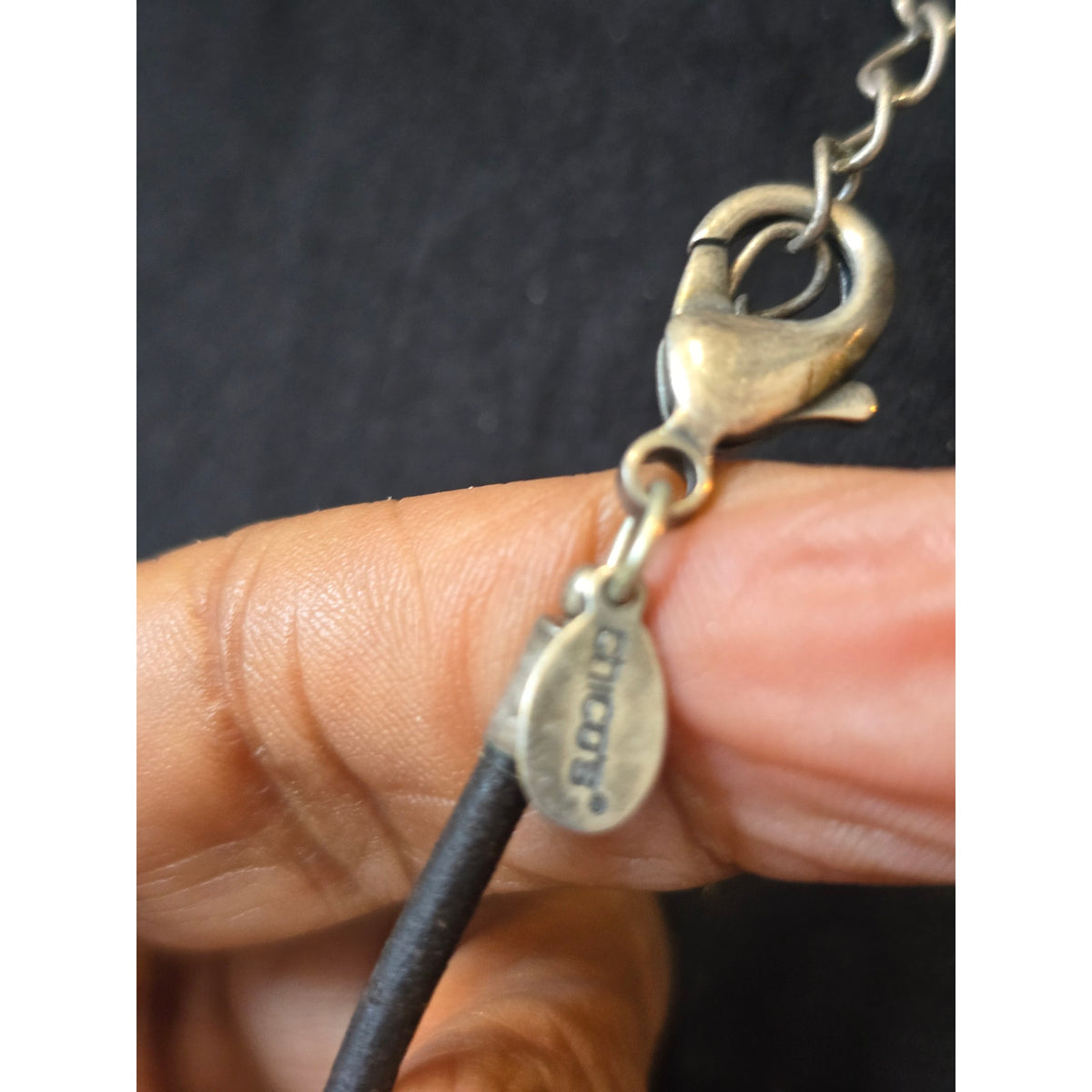 Chico's Women Abstract Triangle Pendant Necklace Mixed Metal Artisan Jewelry
