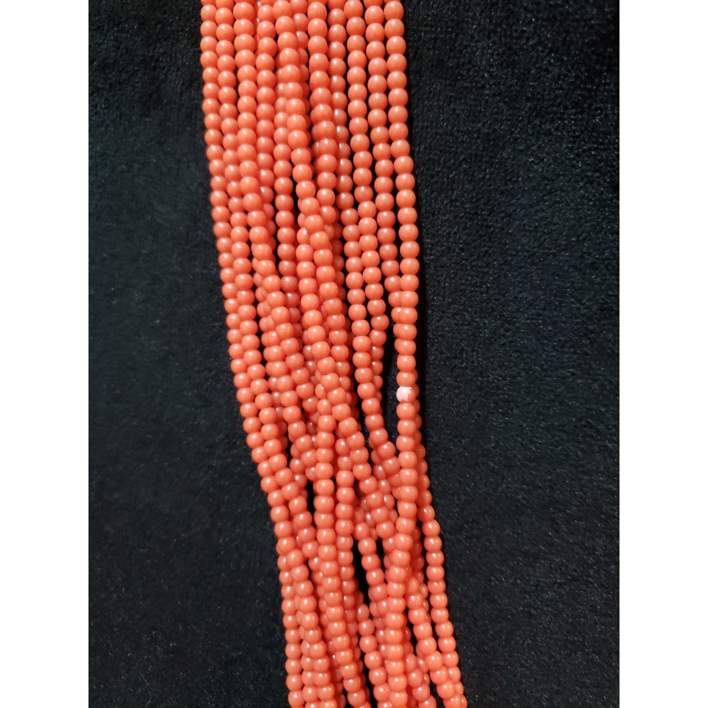 Women Fashion Multi-layered Orange Plastic Seed Beads Statement Necklace Jewelry