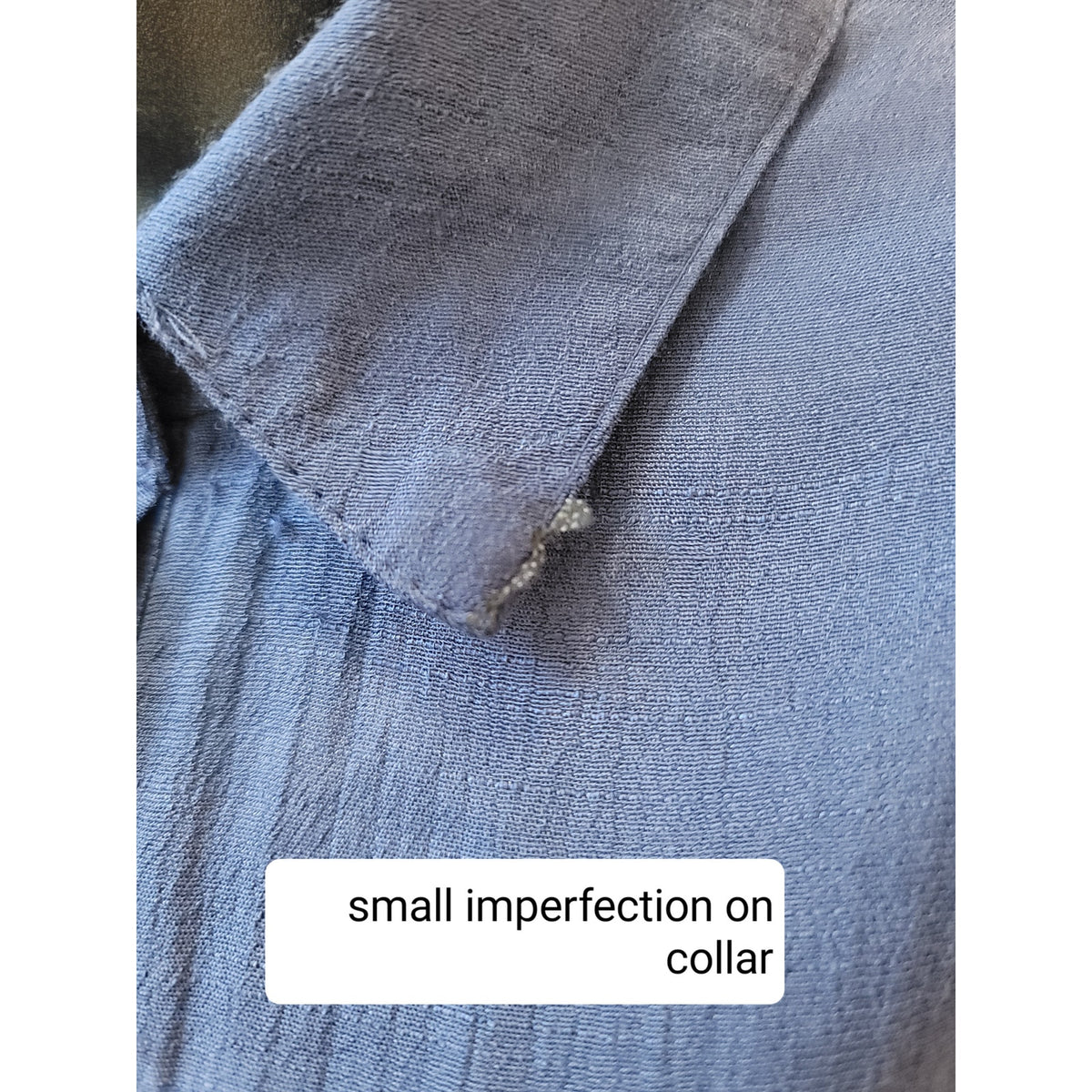 Mile Gabrielle Shirt Dress Womens Medium Navy Crinkled Collared Casual Button-Up