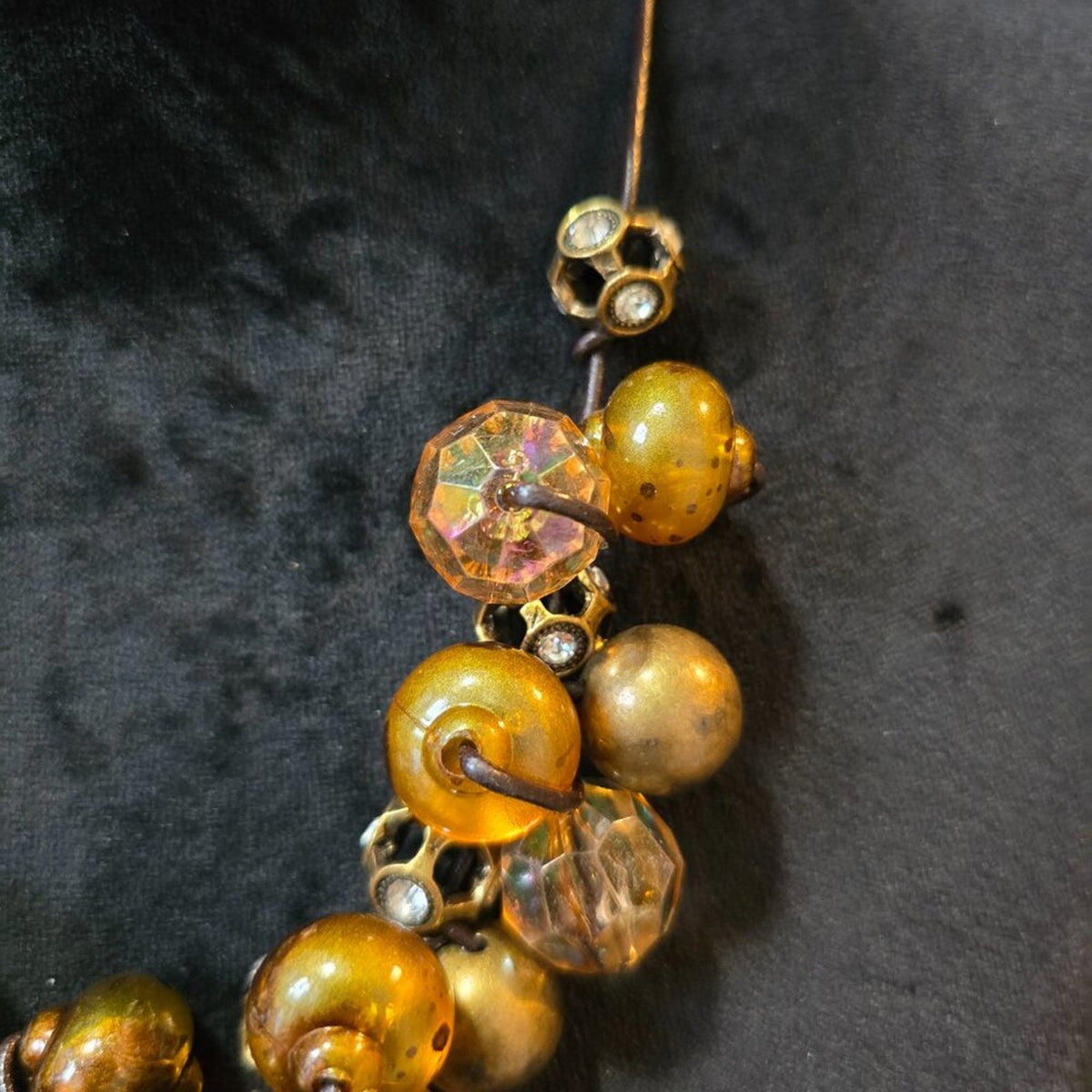 Womens Fashion Gold Tone Pearl Beaded Necklace Jewelry with Lobster Clasp
