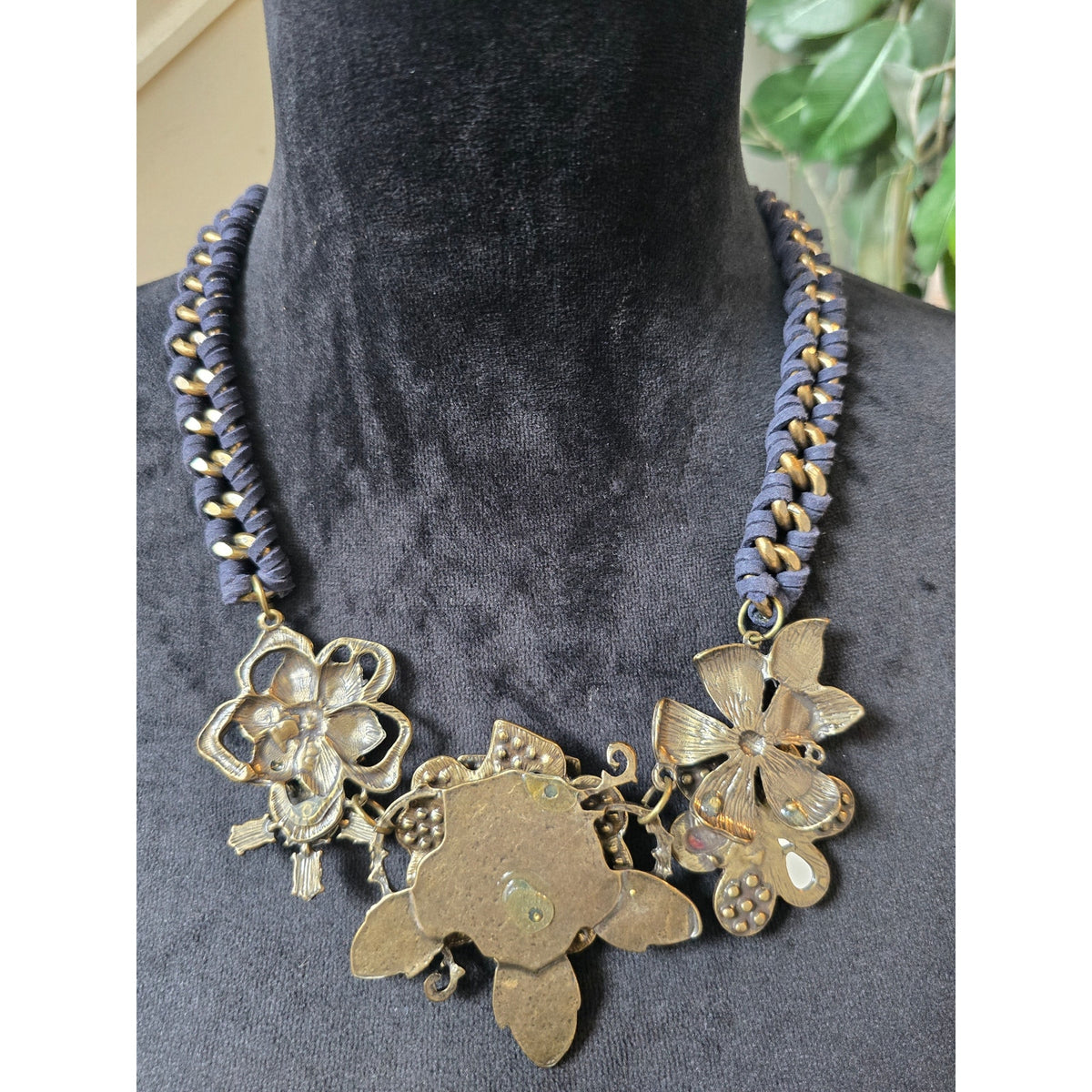 Multicolor Floral Statement Bib Necklace