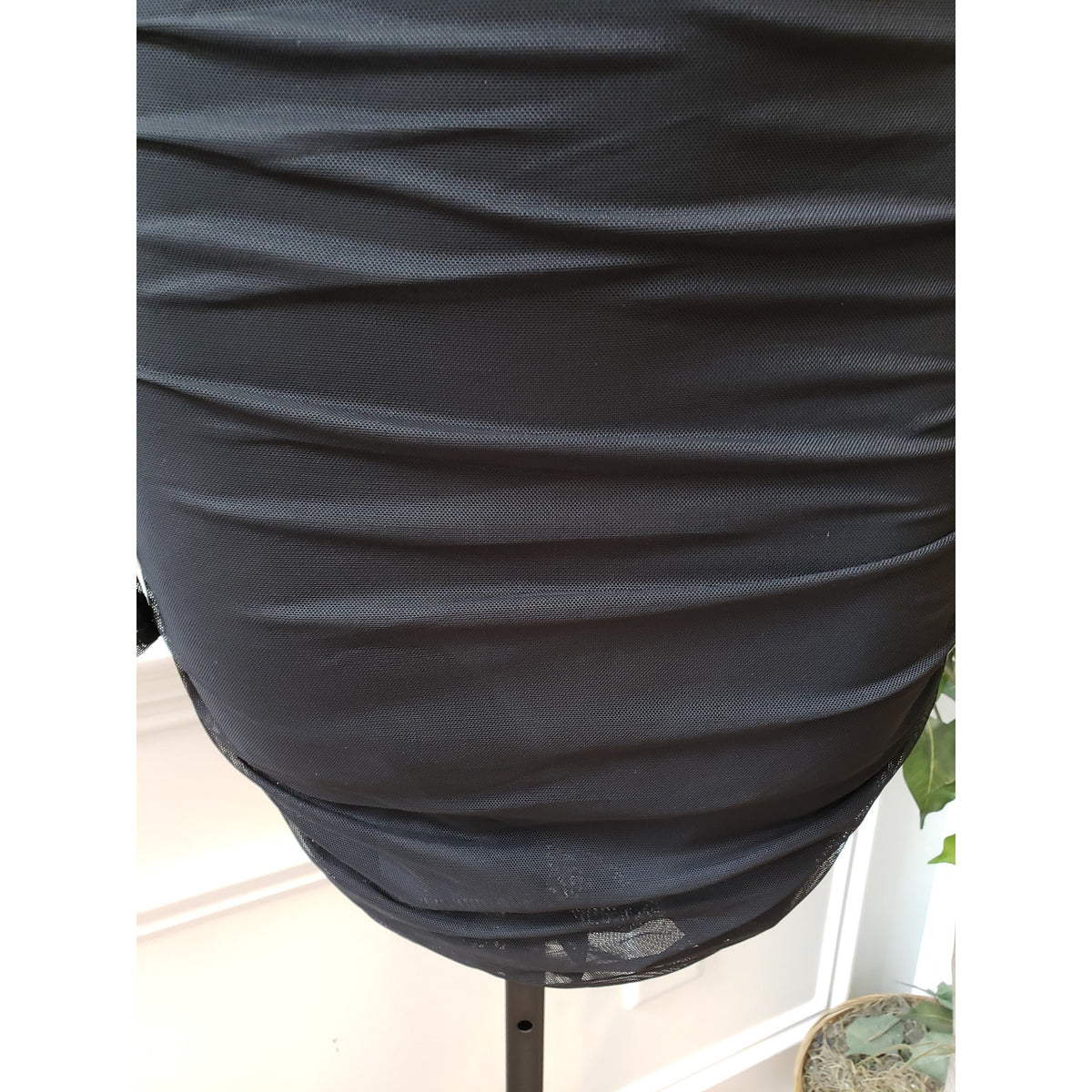 Princess Polly Dress Women 0 Black Mesh Long Sleeve Ruched Bodycon Mini Sexy