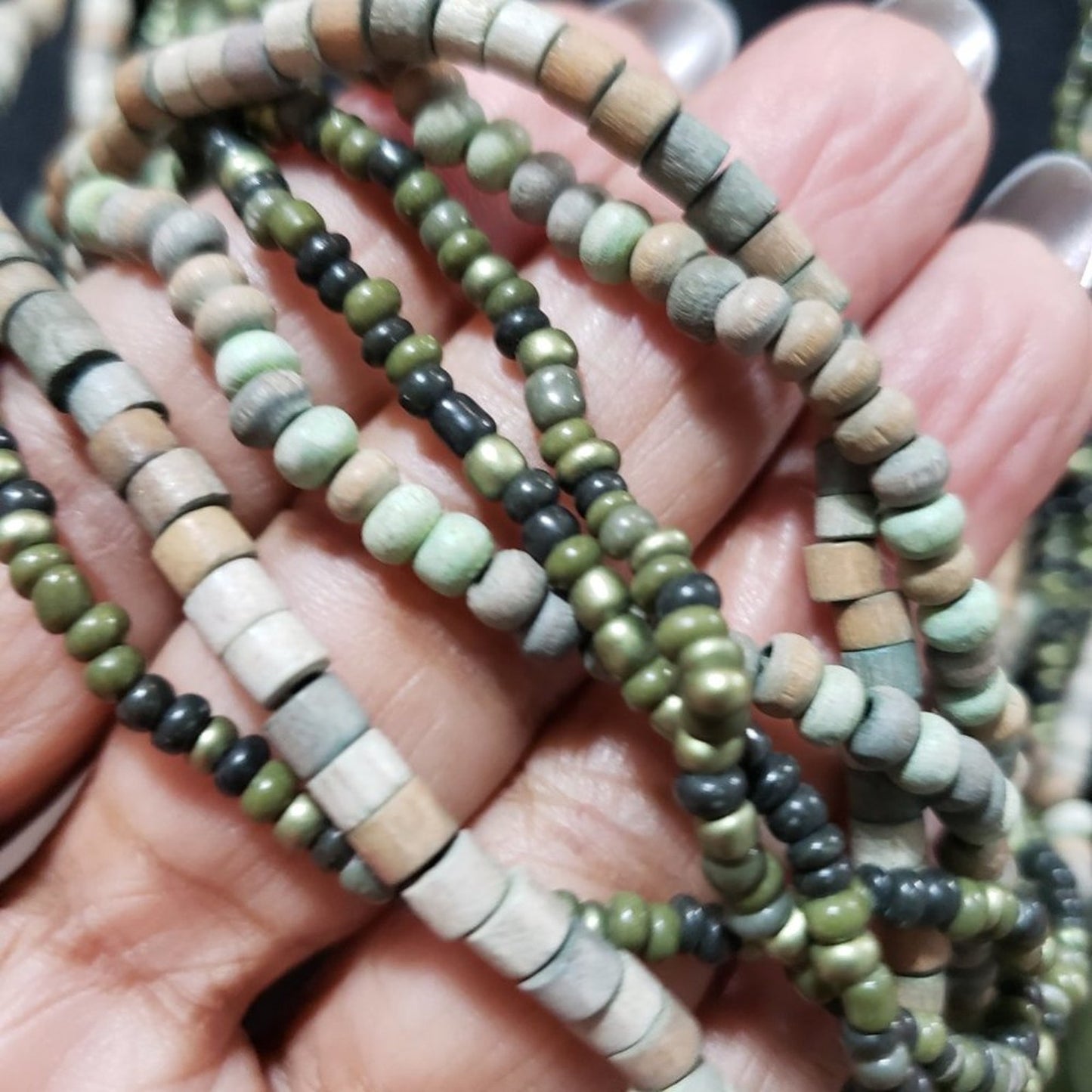 Women's Fashion Elegant Multi Strand Layered Colorful Beaded Long Necklace