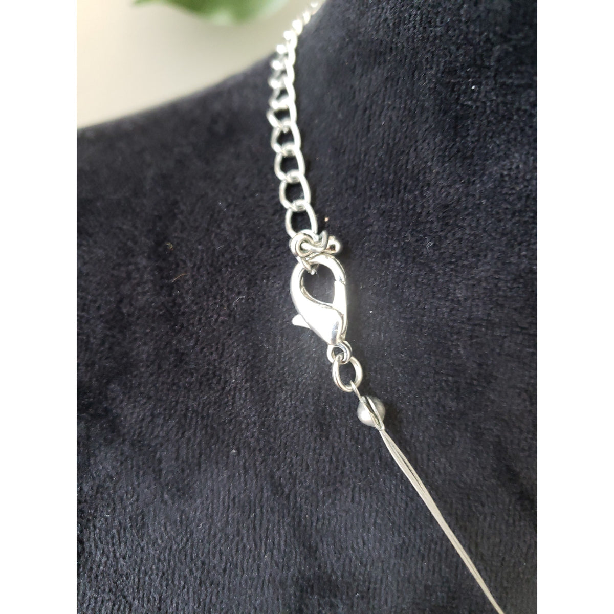 Womens 3 Strand Silver Tone Turquoise Blister Pearls Station Pendant Necklace