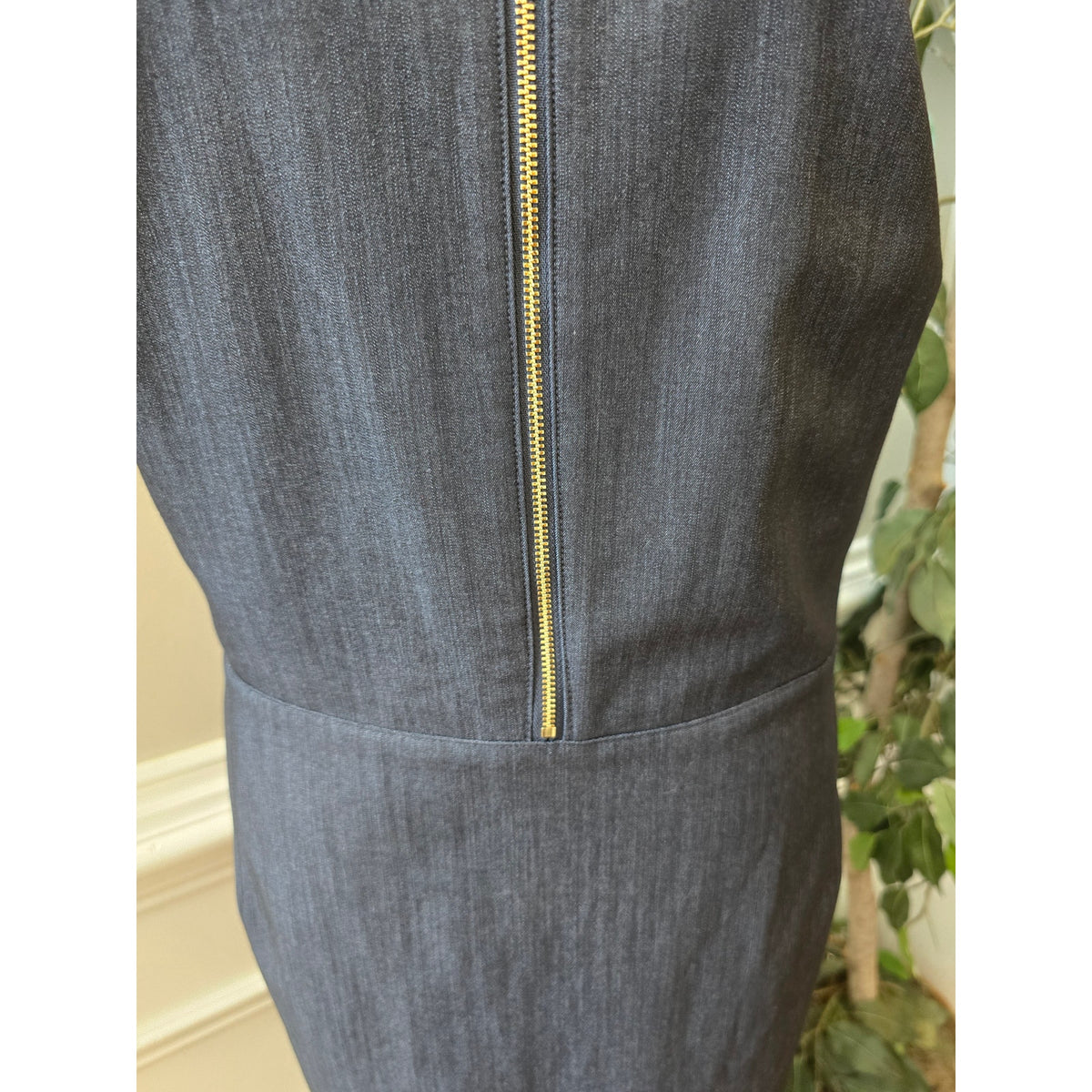 Calvin Klein Sheath Dress Women's Size 20W Black Front Ring Zipper Sleeveless